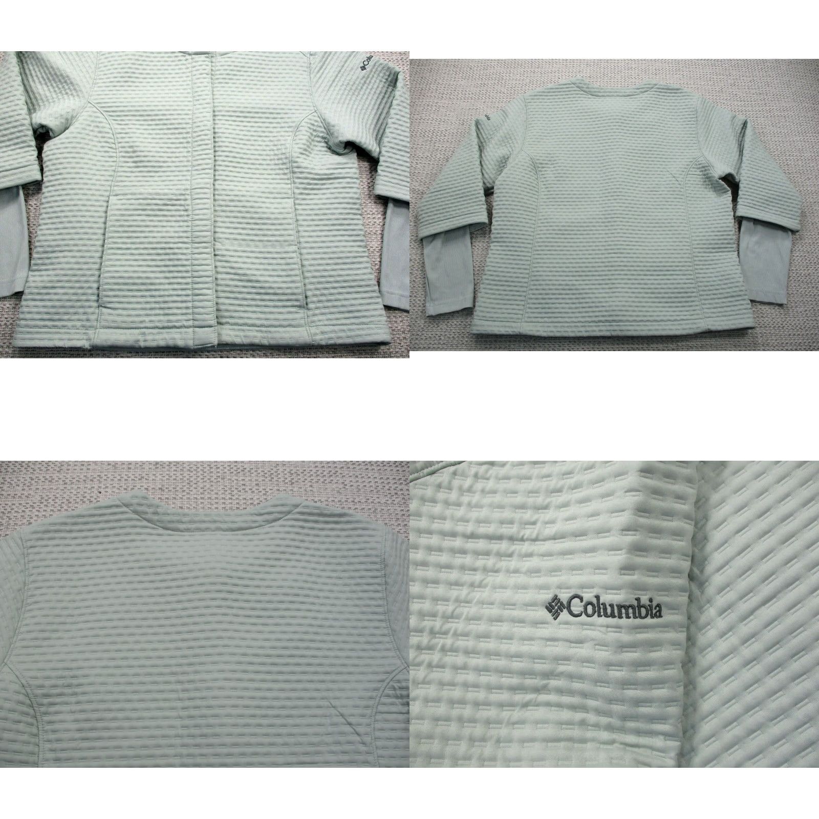 Doublet Columbia Jacket Womens Large Light Green Double Sleeve Textured Snap Up Size L / US 10 / IT 46 - 8 Thumbnail