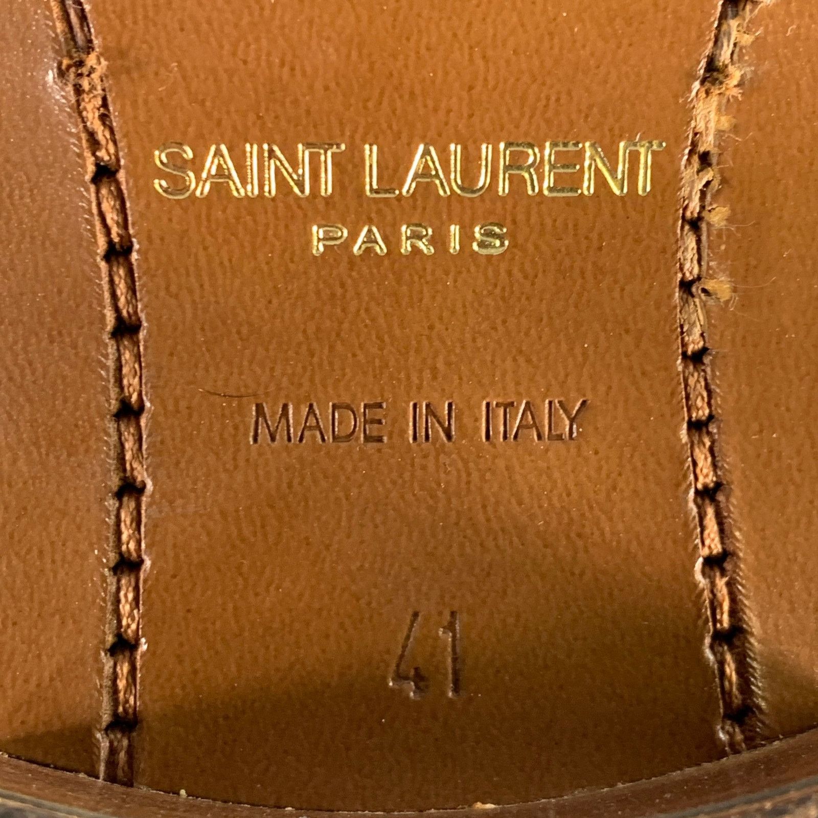 Saint Laurent Paris Size 8 Hedi Strap Tan Silver Suede Western Buckle Boots Size US 8 / EU 41 - 8 Thumbnail