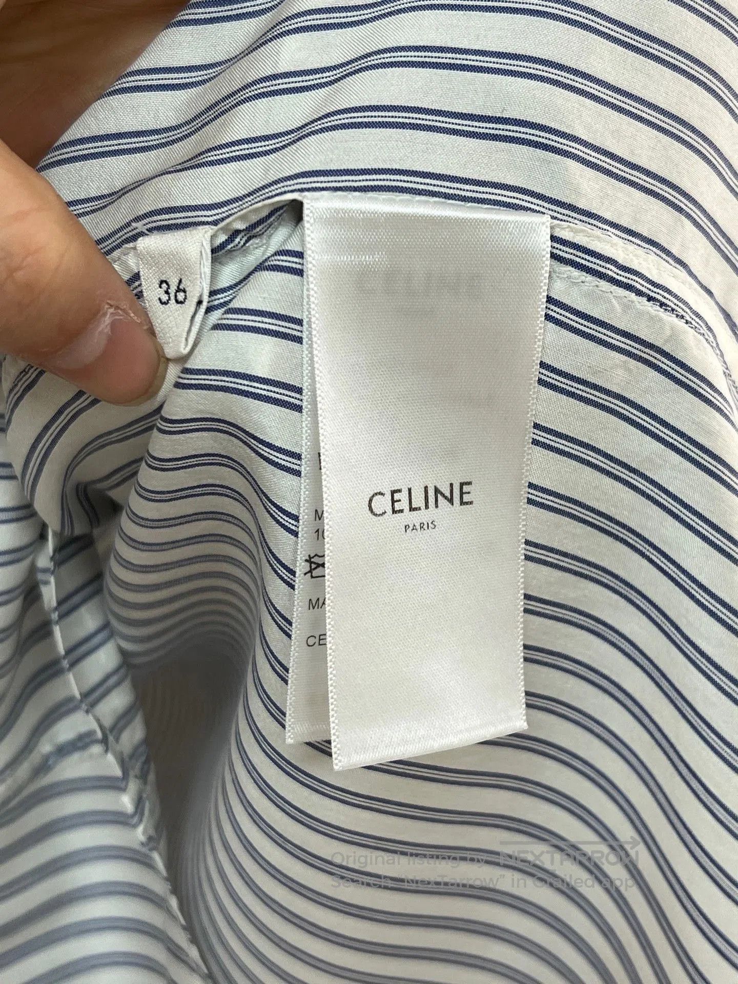 Celine Celine Arc de Triomphe Striped Shirt. Size XS / US 0-2 / IT 36-38 - 4 Thumbnail