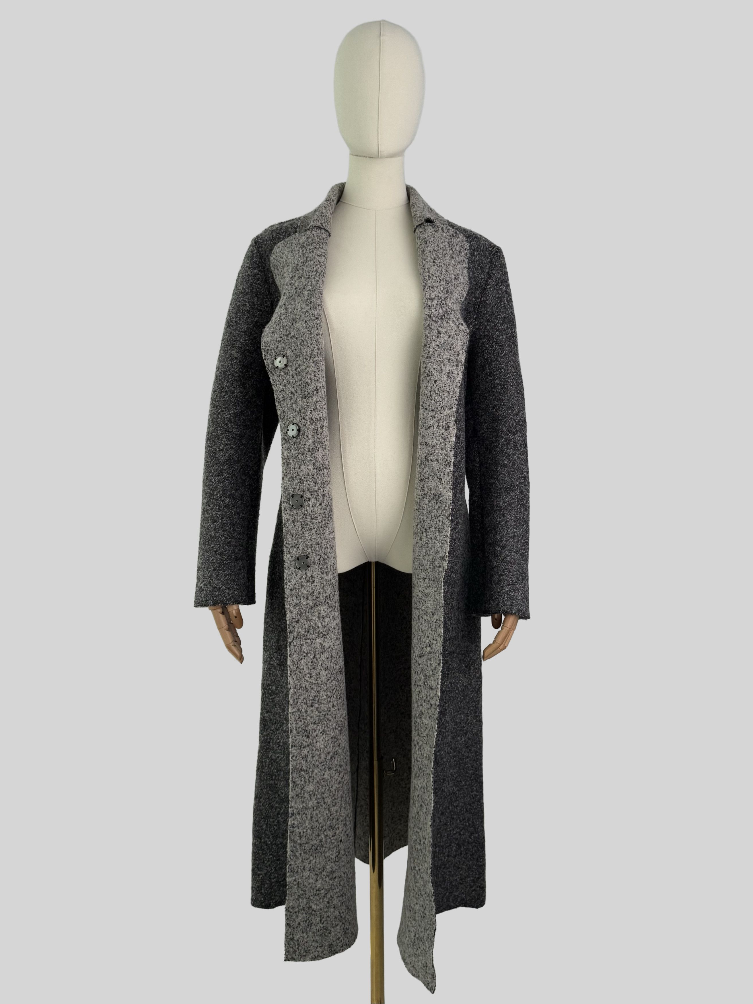 Cop Copine Cop Copine Vintage Wool Coat Gray Long Minimalist Jacket Size L / US 10 / IT 46 - 3 Thumbnail