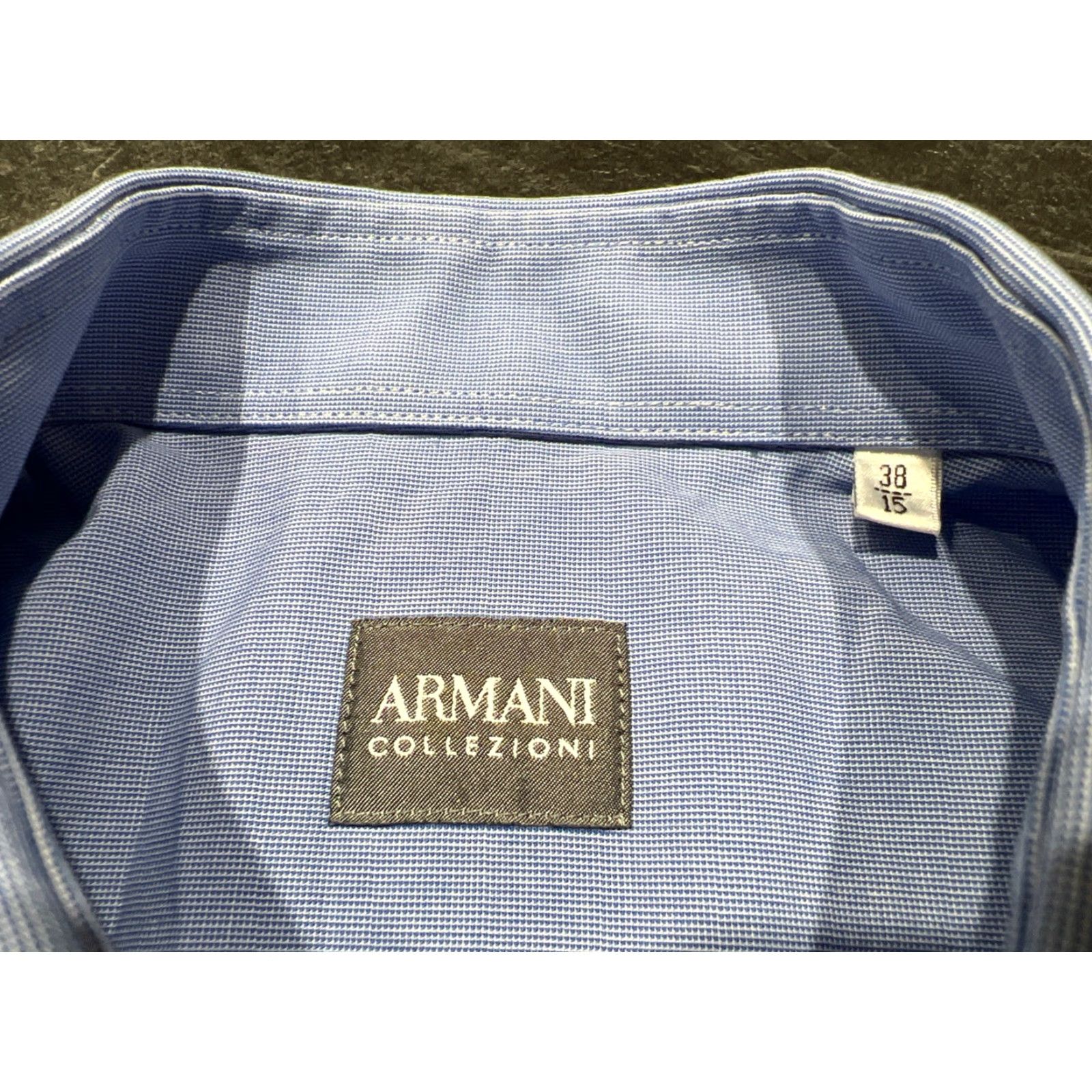 Armani Armani Collezioni Shirt Mens 38 Pink Dress Shirt Geometric 100% Cotton Long Sleeve Button Collar Point Barrel Cuff Business Formal Size 38R - 7 Thumbnail