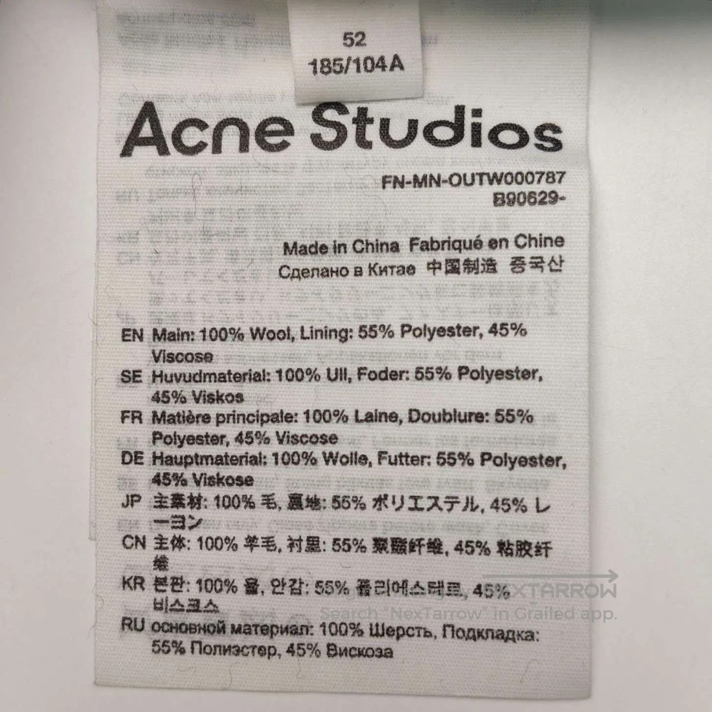 Acne Studios Acne Studios Wool Lapel Zip Jacket XL. Size US XL / EU 56 / 4 - 8 Thumbnail