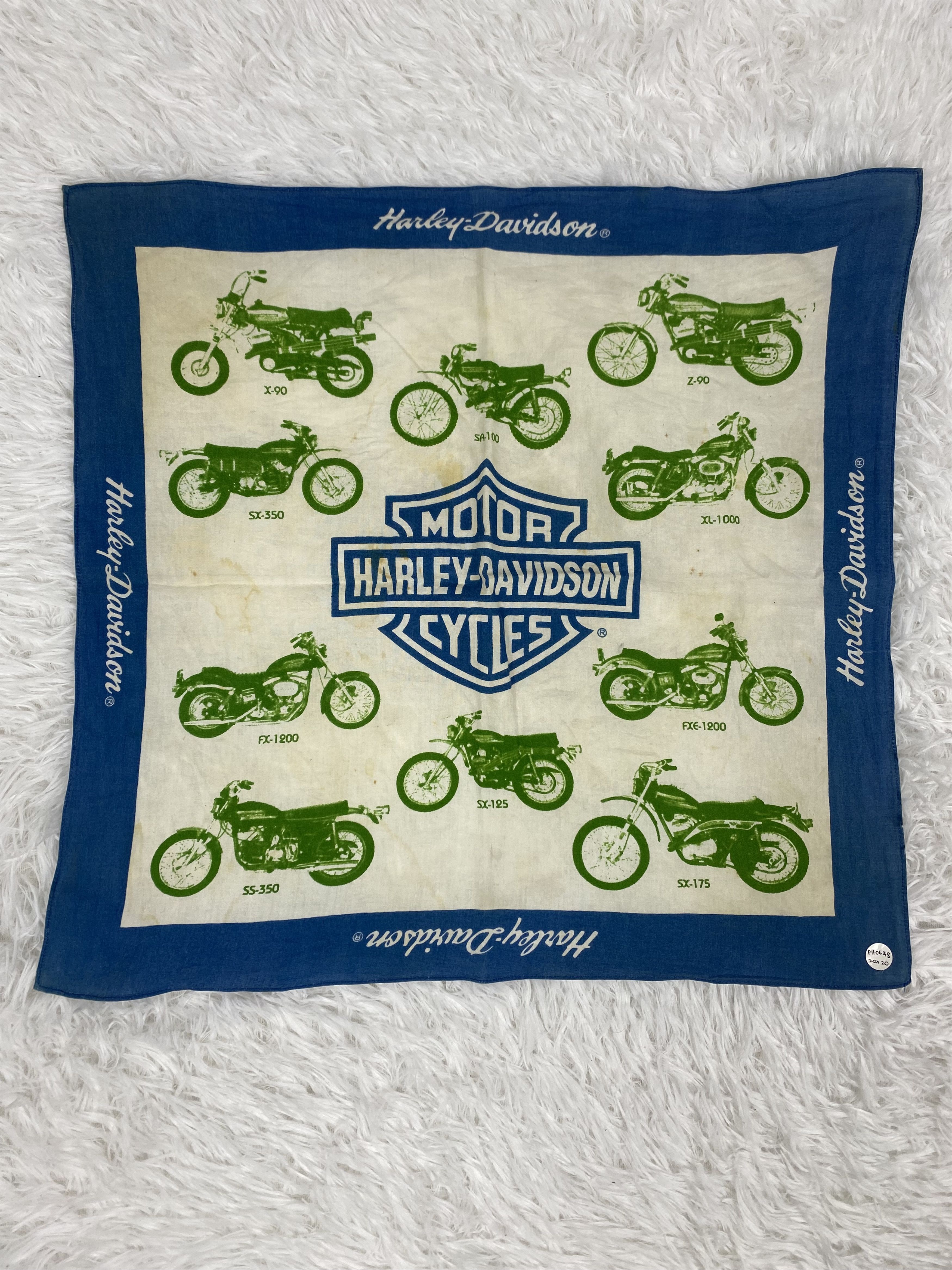 Harley Davidson × Vintage Vintage Harley Davidson Handkerchief Neckerchief PH0648 Size ONE SIZE - 3 Thumbnail