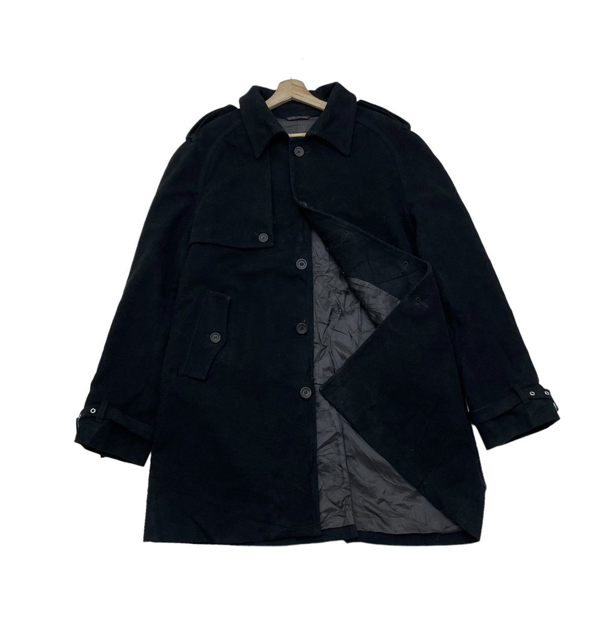 image of Avant Garde x Italian Designers Designer Liu Jo Heavy Coat Jacket in Black, Men's (Size Medium)