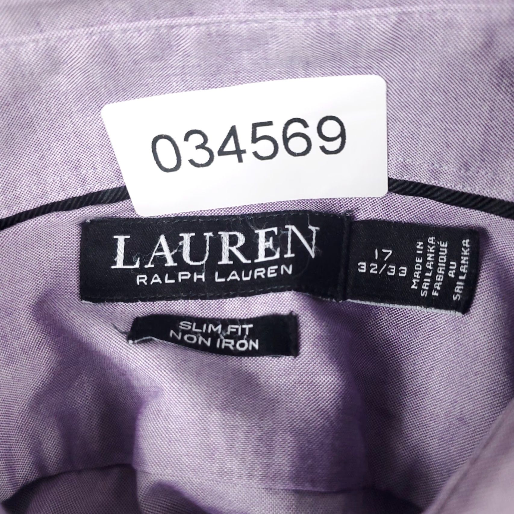 Ralph Lauren Ralph Lauren Shirt Mens 17 Purple Dress Button-Down Long Sleeve - Classic Business Casual Woven Cotton Shirt, Regular Fit, Purple, 17 Neck, Adult Mens Size 46R - 8 Thumbnail