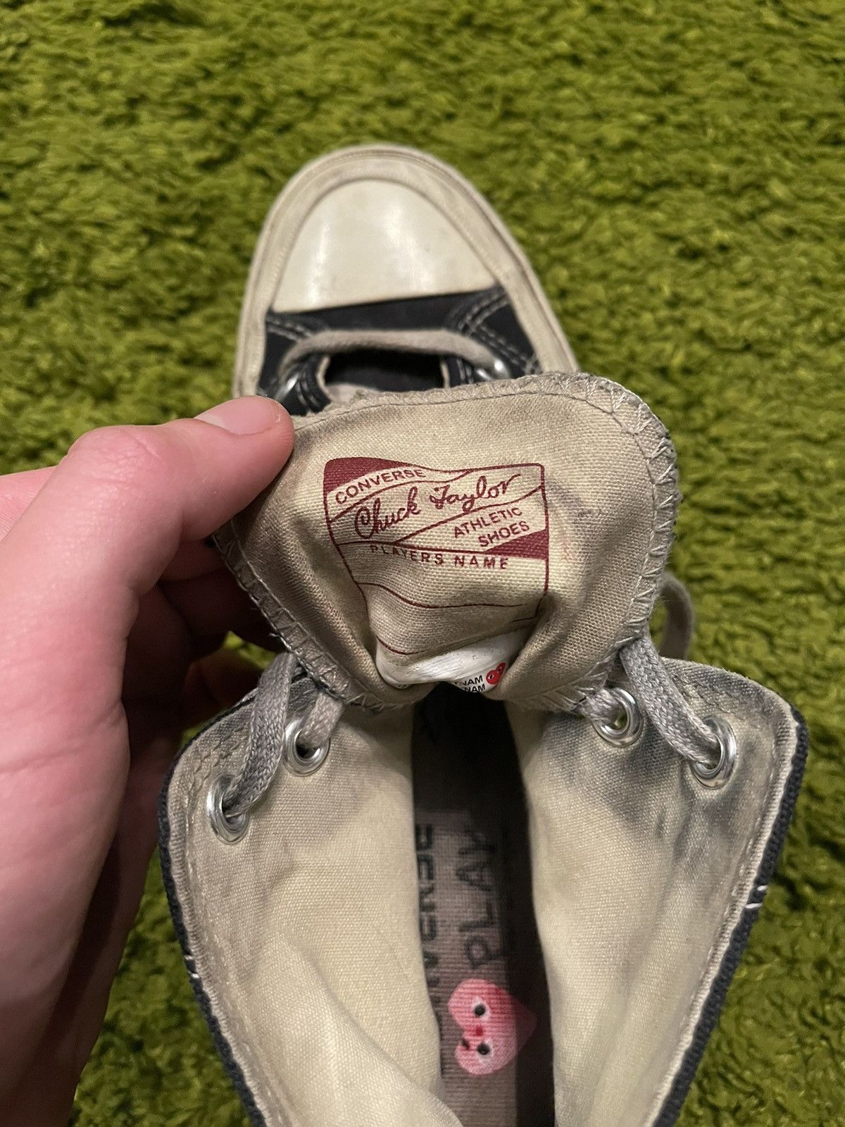 Comme des Garcons × Comme des Garcons PLAY × Converse Comme des Garçons PLAY x Converse high top sneakers Size US 7 / IT 37 - 8 Thumbnail