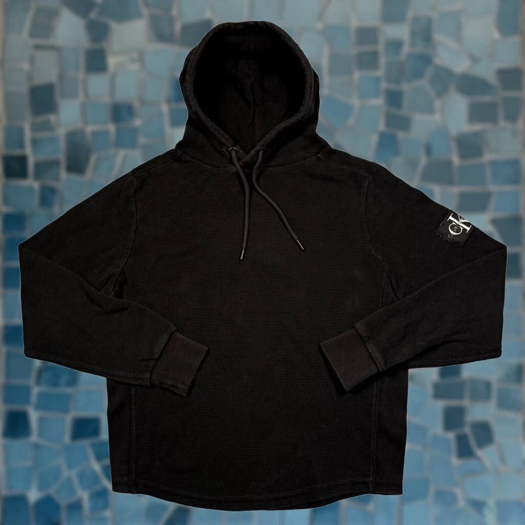 Vintage Calvin Klein Sweatshirt Men's XS Waffle Black Long Sleeve Hoodie Size US XS / EU 42 / 0 - 1 Thumbnail