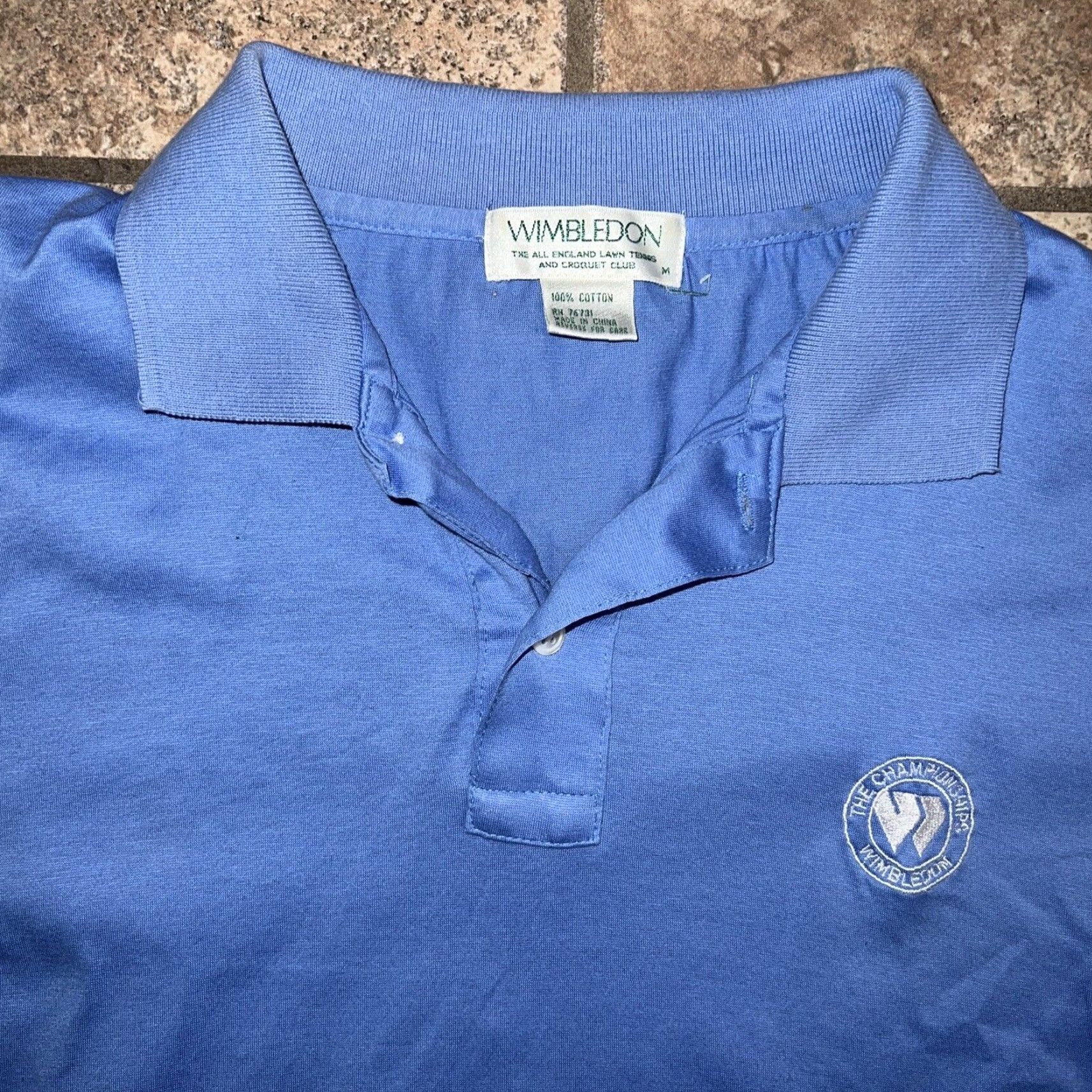 Vintage Wimbledon Tennis Club Polo Shirt Mens Medium Blue Tennis Apparel Size US M / EU 48-50 / 2 - 2 Thumbnail
