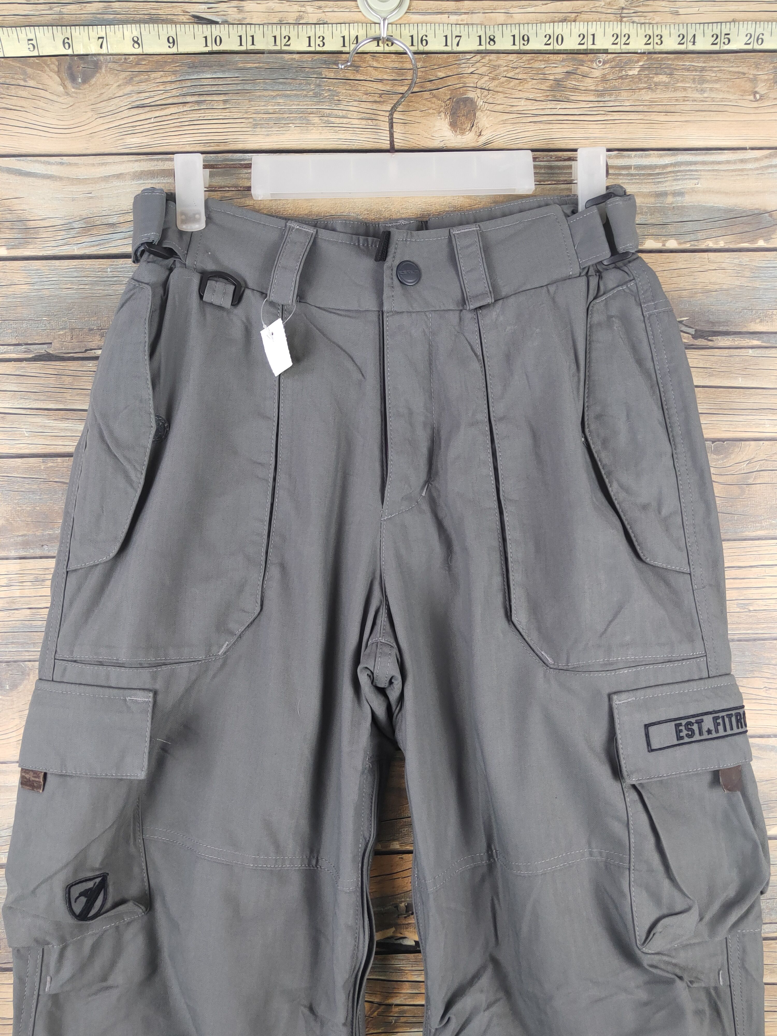 Japanese Brand DL Estiva Snowboarding Dark Gray Tactical Cargo Pants #1784 Size US 27 - 2 Thumbnail