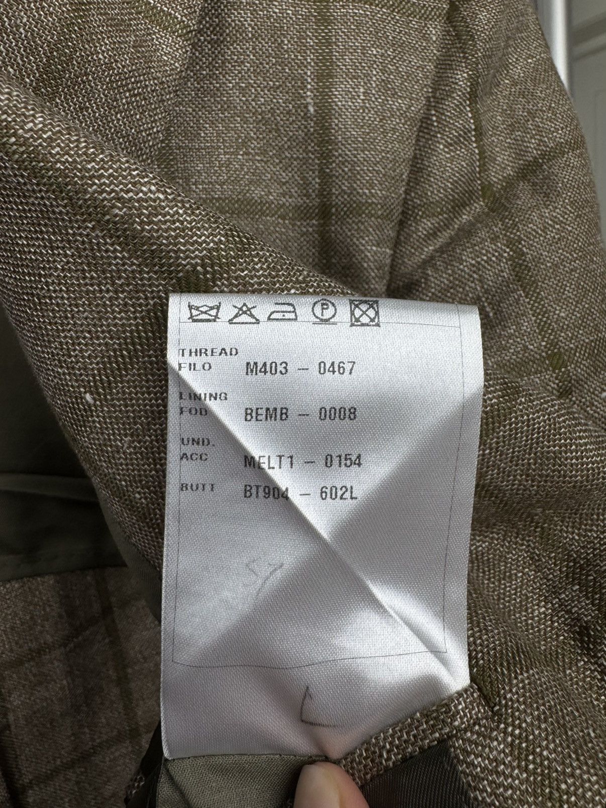 Doriani Doriani Milano beige checkered unlined linen wool blazer Size 44R - 12 Thumbnail