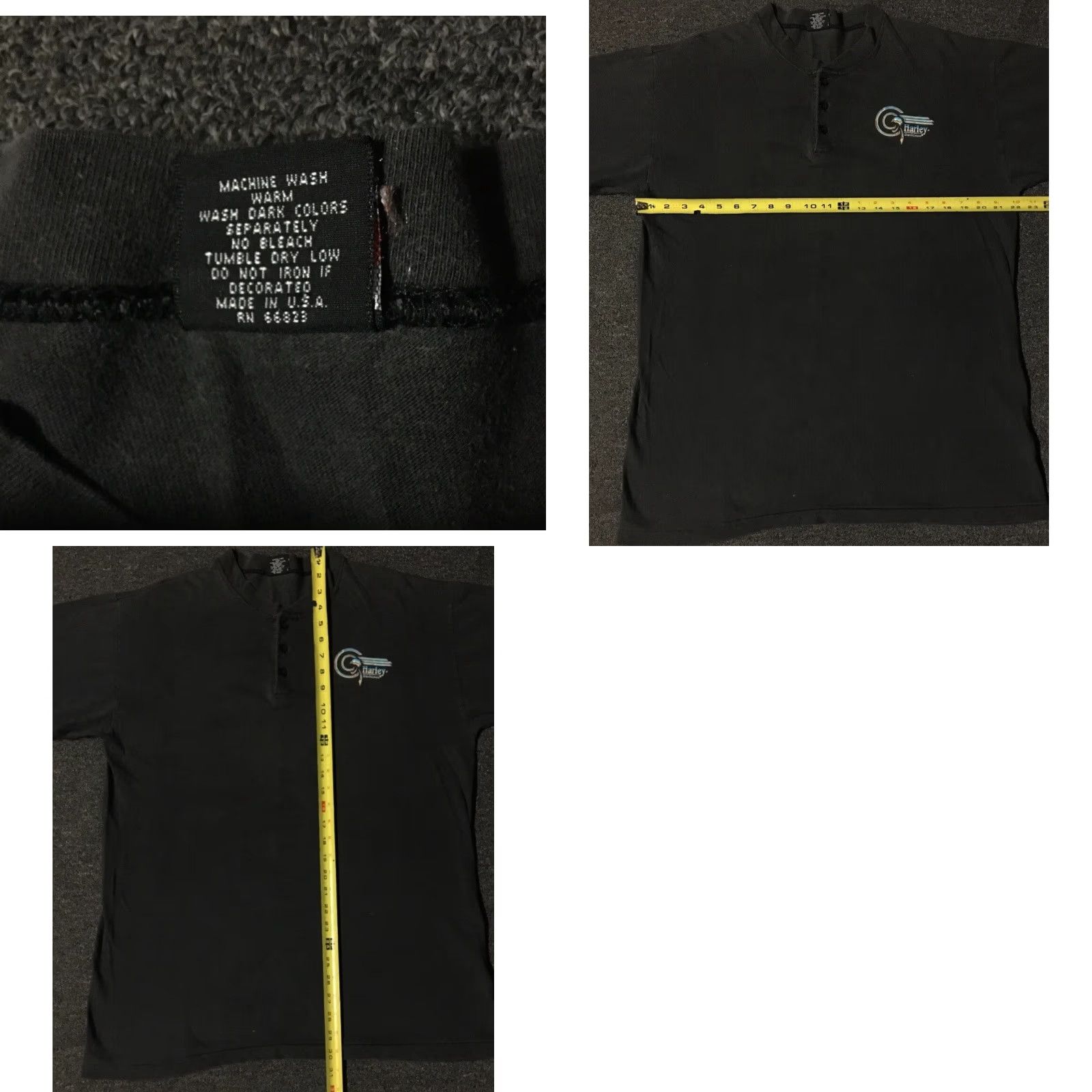 Harley Davidson VINTAGE Harley Davidson Shirt L Black 80s Biker Grunge 3D Off The Scale Planet Earth Henley Graphic Tee Mens Size US L / EU 52-54 / 3 - 9 Thumbnail