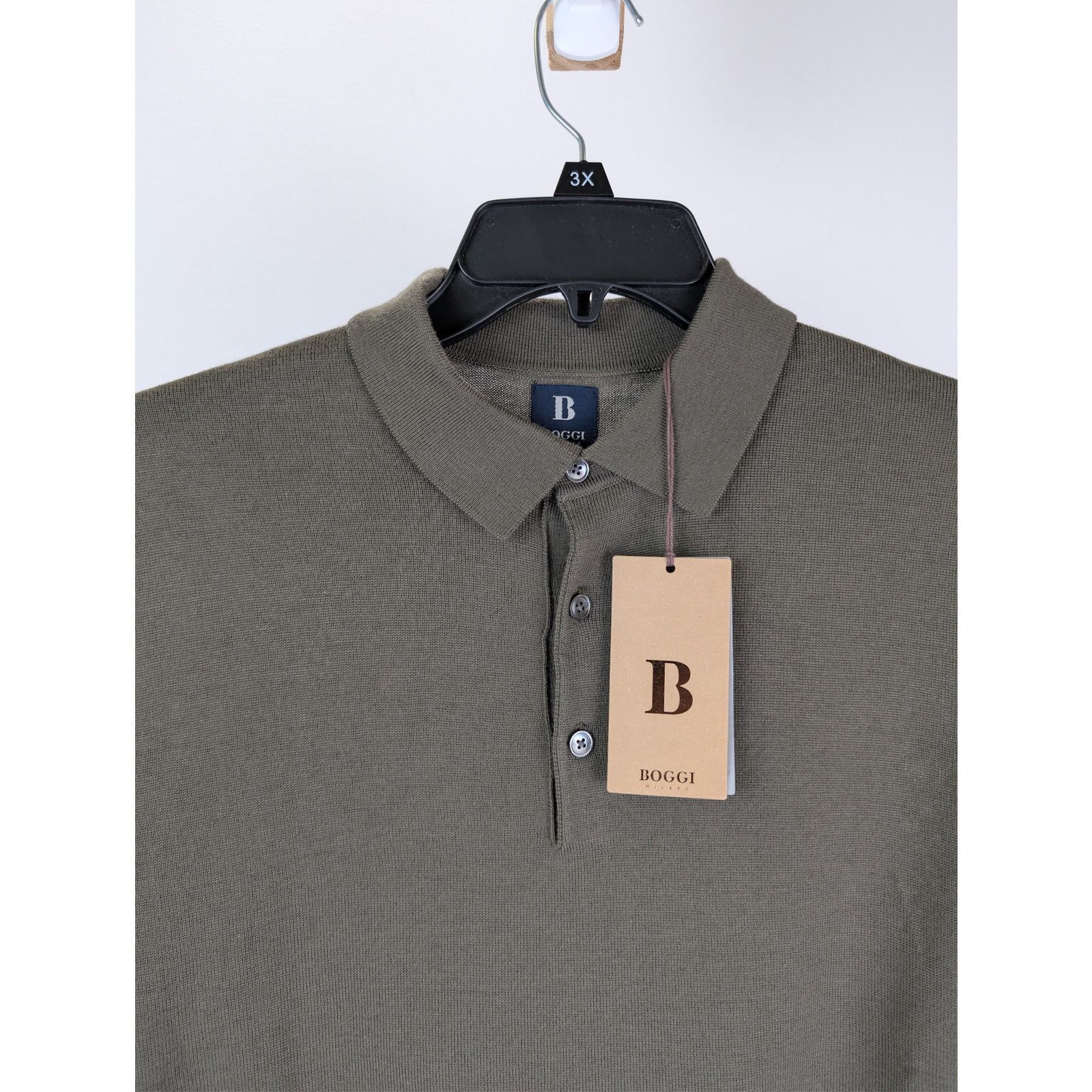 Boggi o1rshd1 CC20 Long Sleeve Knitwear Polo Shirt in Dark Brown Size US M / EU 48-50 / 2 - 7 Thumbnail