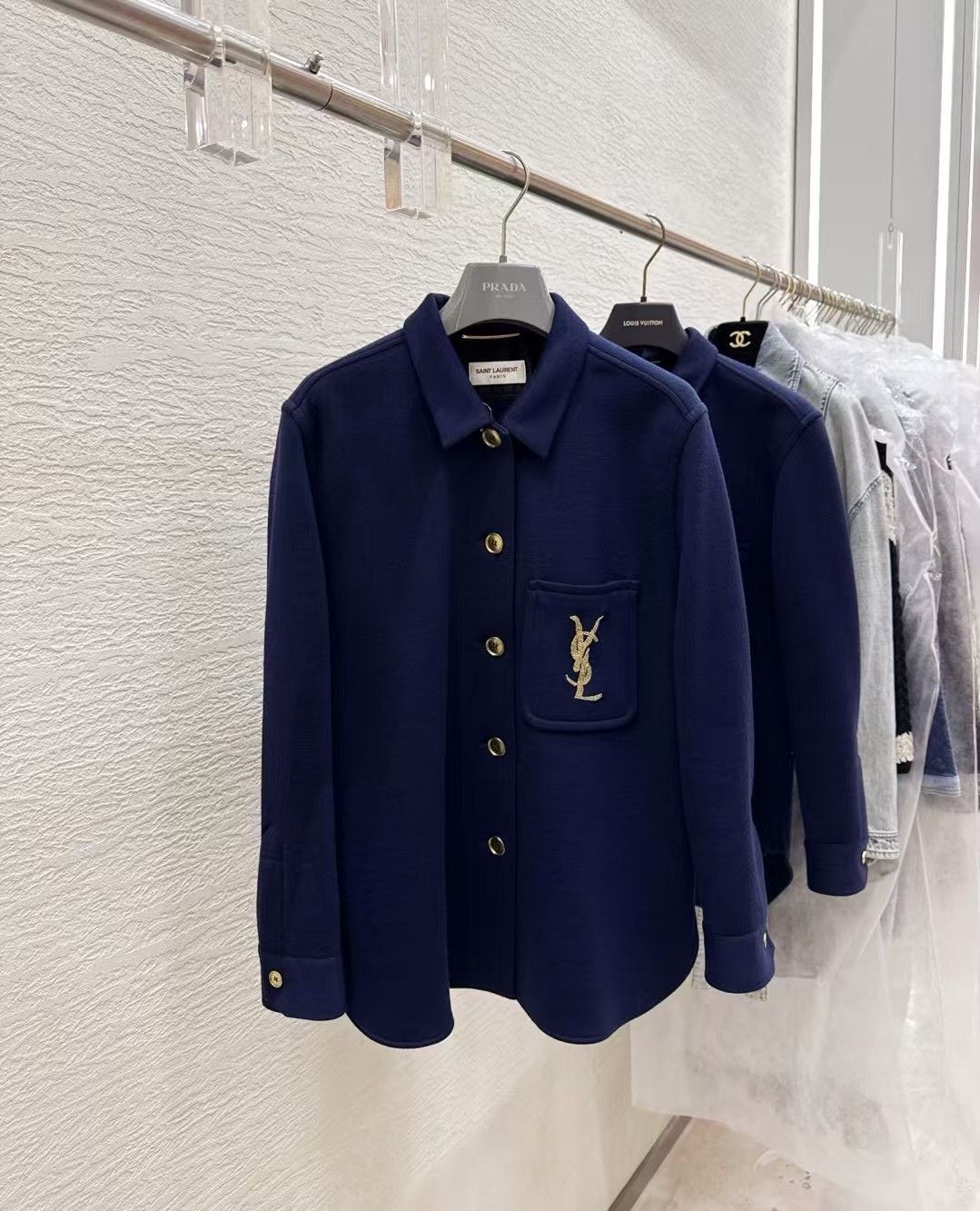 Yves Saint Laurent YSL Blue Classic Lapel Coat Size XXS / US 00 / IT 34 - 1 Thumbnail