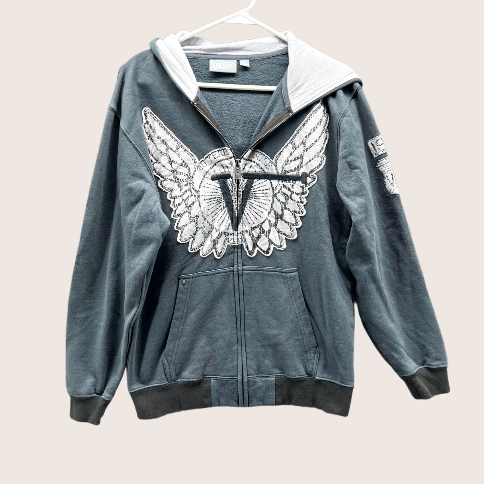 Vans VANS Sweater Women XL Full Zip Hoodie Fleece Cotton Gray Regular Size Type XS? (No) Size XL / US 12-14 / IT 48-50 - 1 Thumbnail