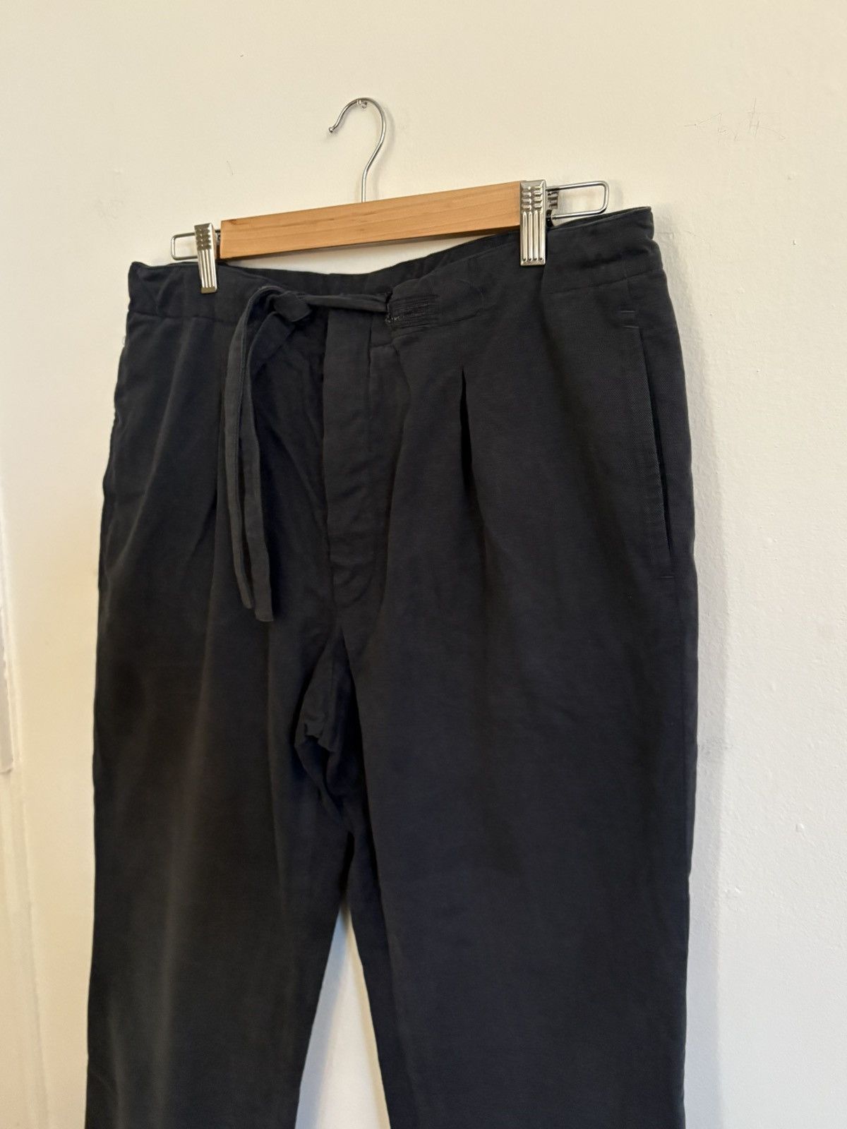 Stoffa Stoffa Single Pleat Peached Cotton Trouser (Dark Indigo) Size US 31 - 4 Thumbnail