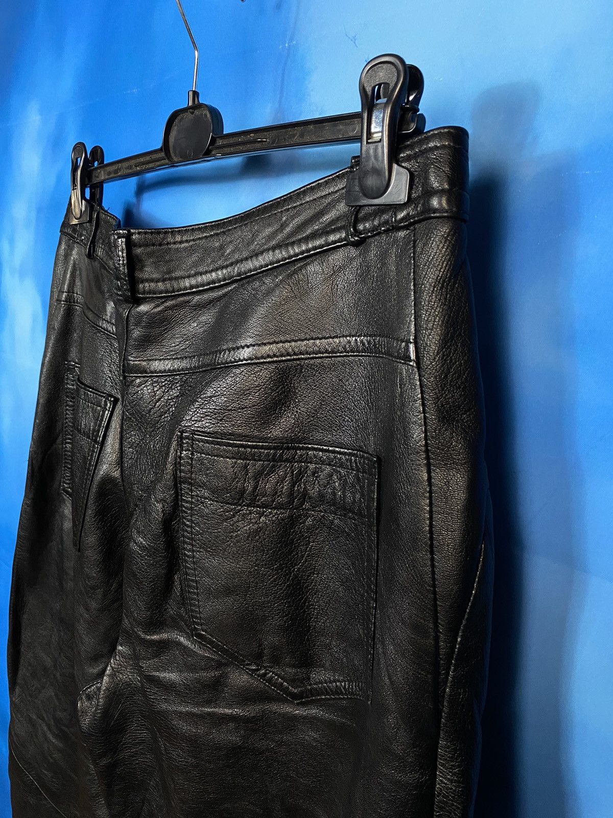 Japanese Brand × Leather × Vintage 🔥 VTG 80s LEATHER BIKER PANTS MCQUEEN STYLE Size US 33 - 8 Thumbnail