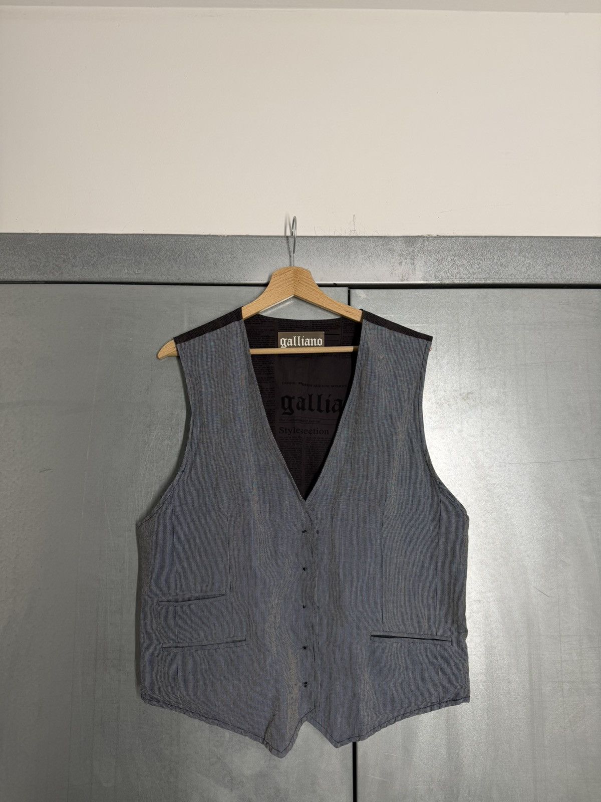 John Galliano Vintage 00s John Galliano Gazette Reversibel Vest Size US L / EU 52-54 / 3 - 10 Thumbnail