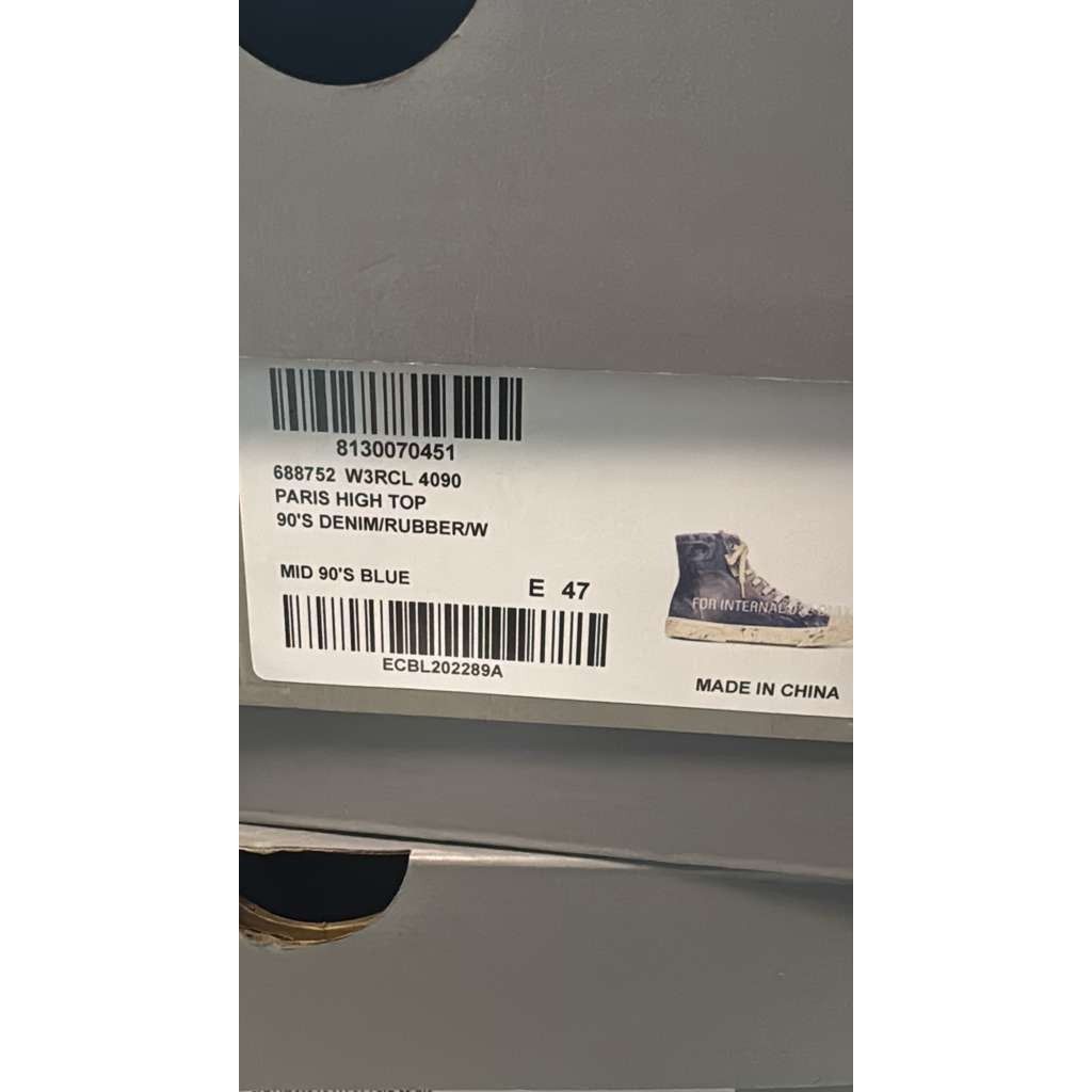 Balenciaga o1rshd1 90'S Paris High-Top Sneakers in Denim Blue Size US 14 / EU 47 - 22 Thumbnail
