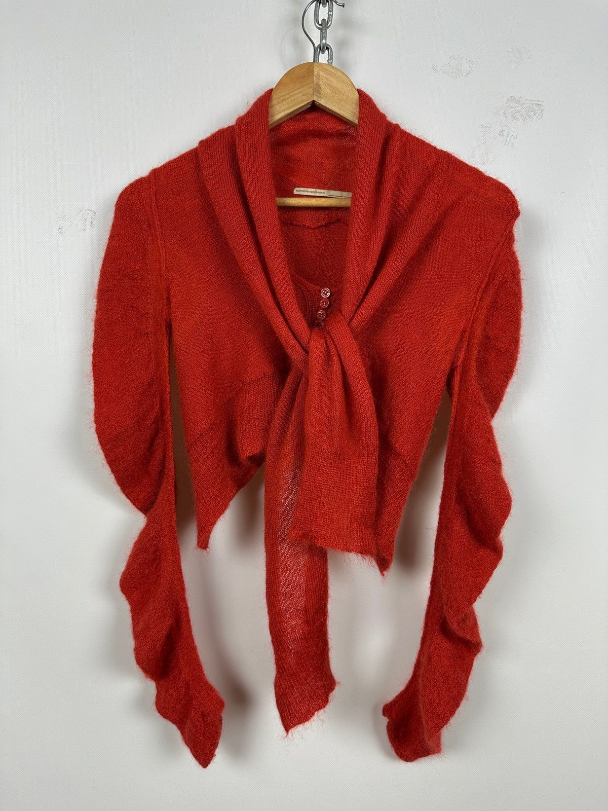 Marithe + Francois Girbaud Vintage Marithe Francois Girbaud Mohair Knit Scarf Sweater Size S / US 4 / IT 40 - 1 Thumbnail