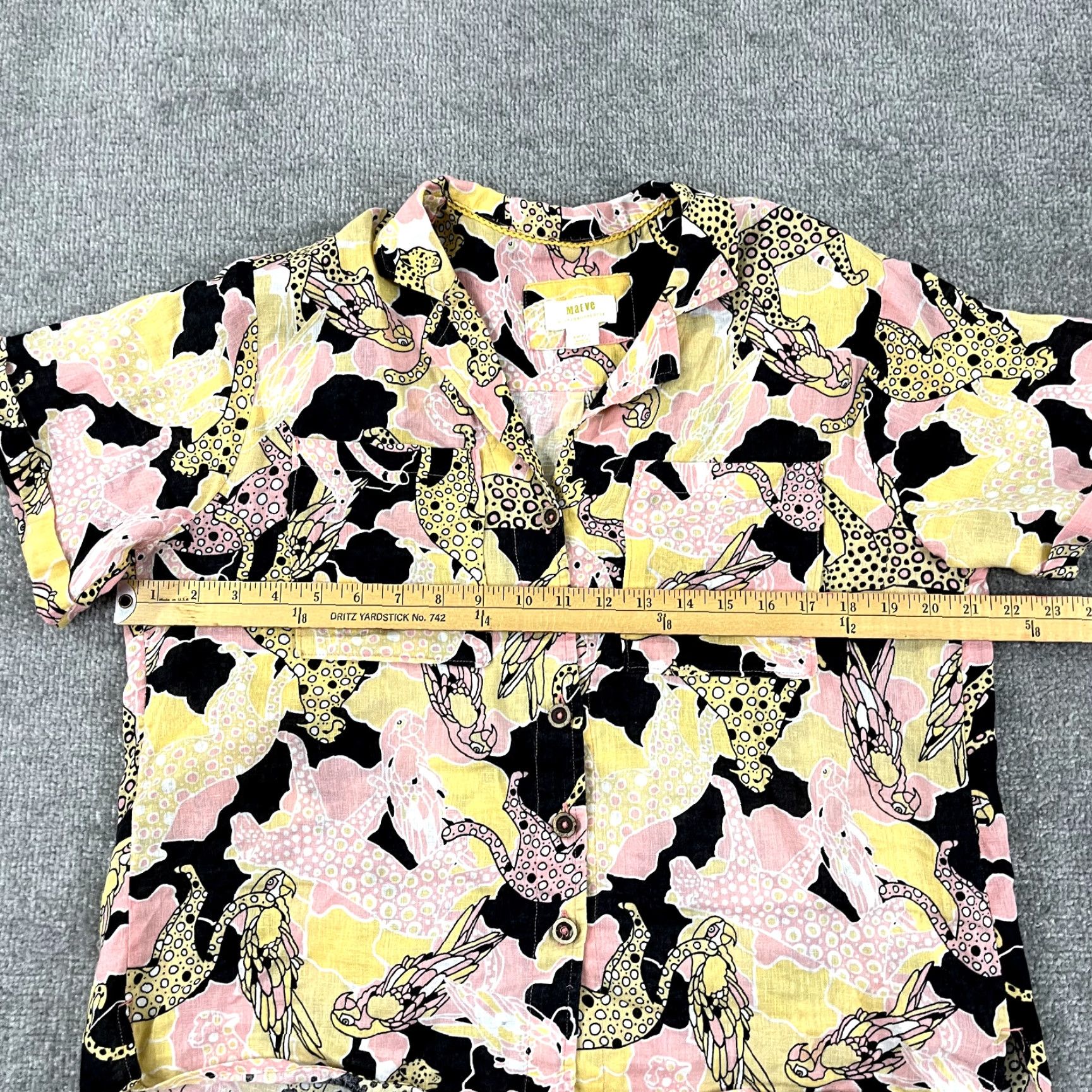 Vintage VINTAGE Maeve Women's Shirt Small Cheetah Animal Print Linen Casual Summer Beach Surf 90s Mens Size S / US 4 / IT 40 - 5 Thumbnail