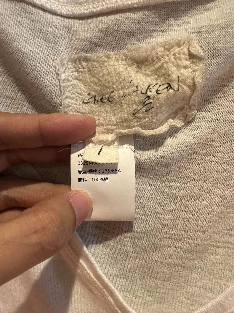 Greg Lauren greg lauren Long white V-neck T-shirt 2502-Nextarrow Size US S / EU 44-46 / 1 - 2 Thumbnail