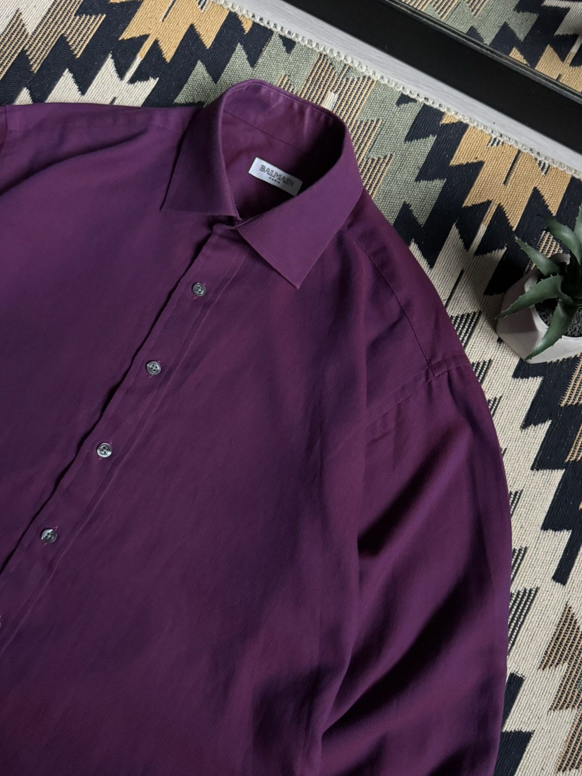 Balmain Vintage Balmain Luxury Button Up Shirt Size US XL / EU 56 / 4 - 5 Thumbnail