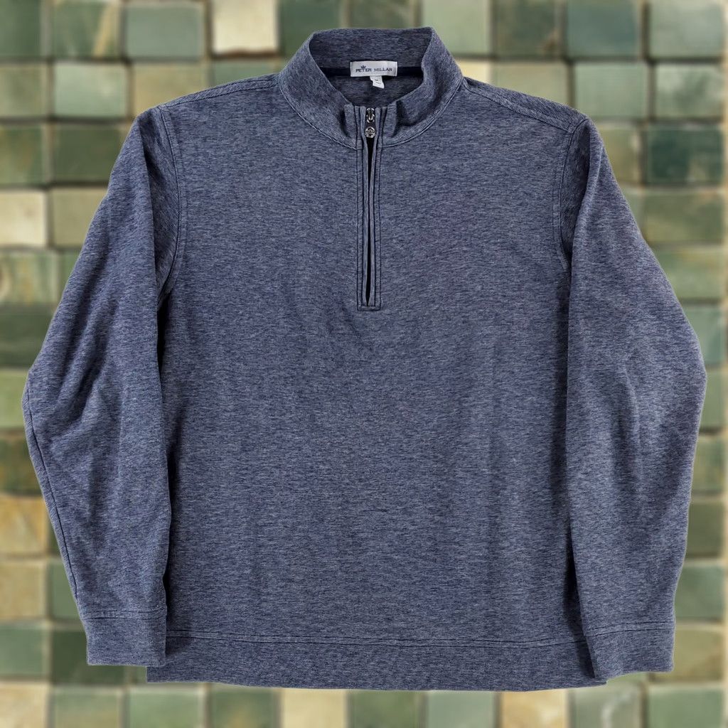 Peter Millar Peter Millar Crown Comfort 1/4 Zip Long Sleeve Pullover Mens M Gray Color 1/4 Zip Casual Shirt Size US M / EU 48-50 / 2 - 1 Thumbnail