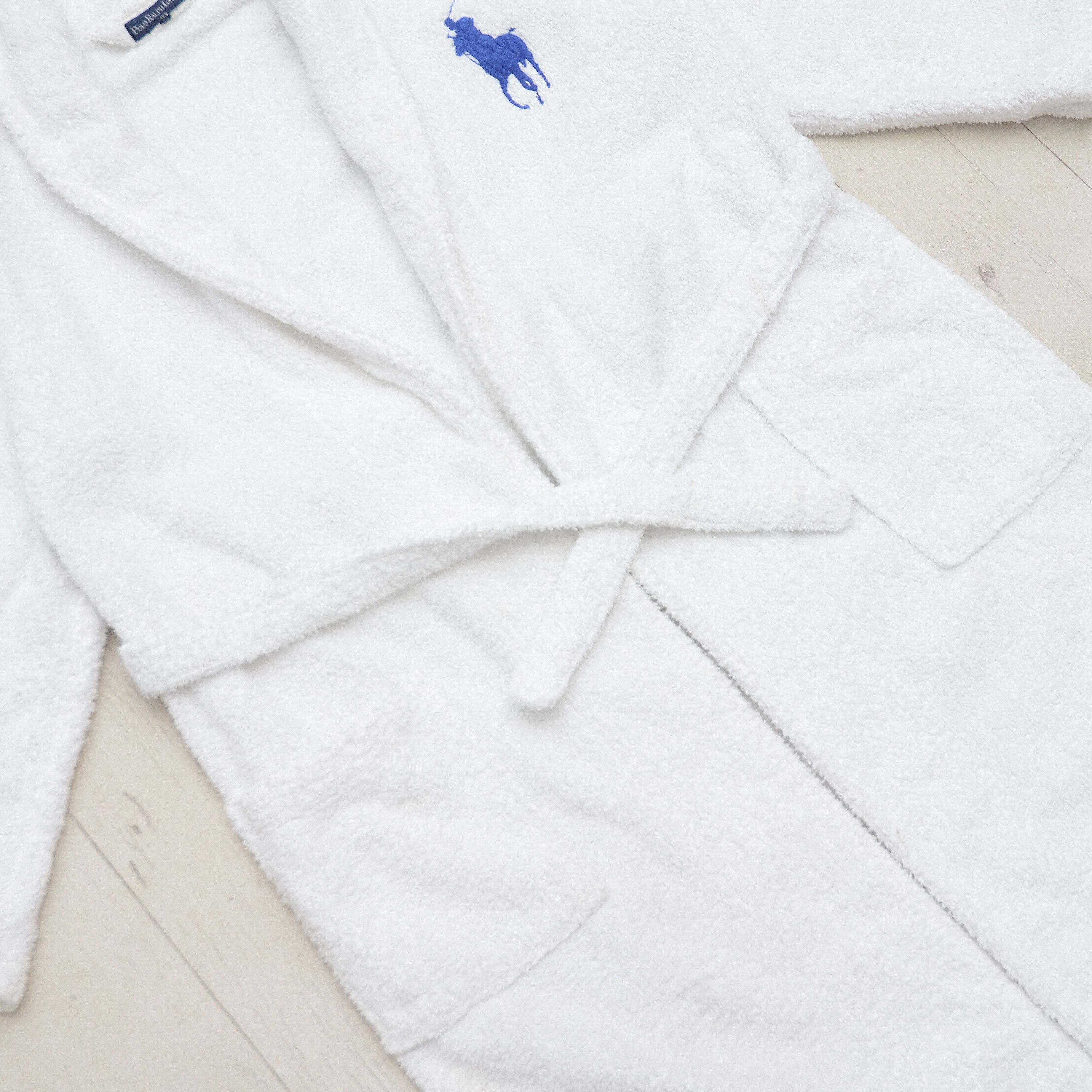 Polo Ralph Lauren × Ralph Lauren × Vintage Polo Ralph Lauren Unisex Robe Bathrobe S/M Big Pony Logo Size ONE SIZE - 4 Thumbnail