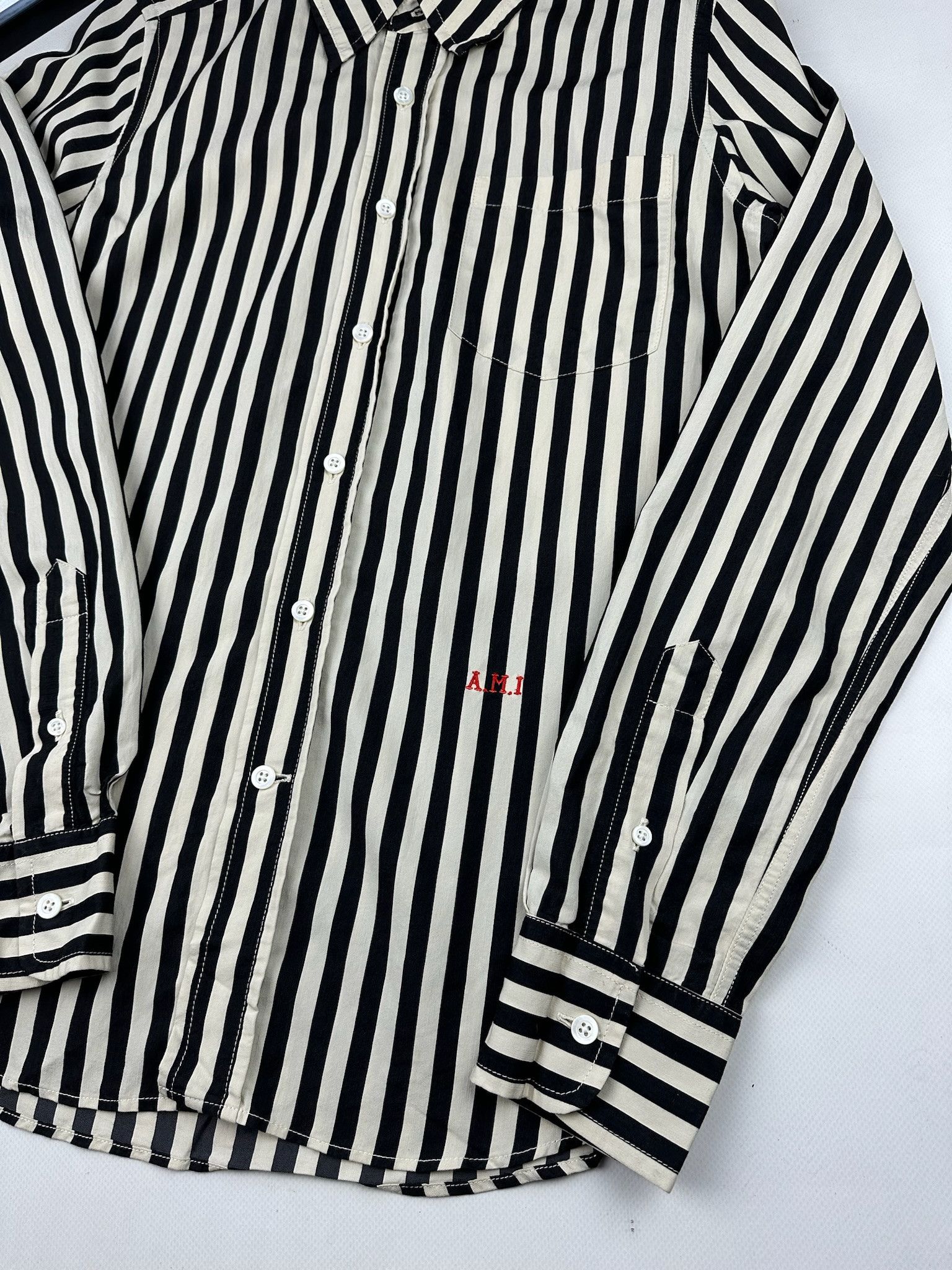 AMI AMI stripe shirt sleeve shirt Size US M / EU 48-50 / 2 - 4 Thumbnail