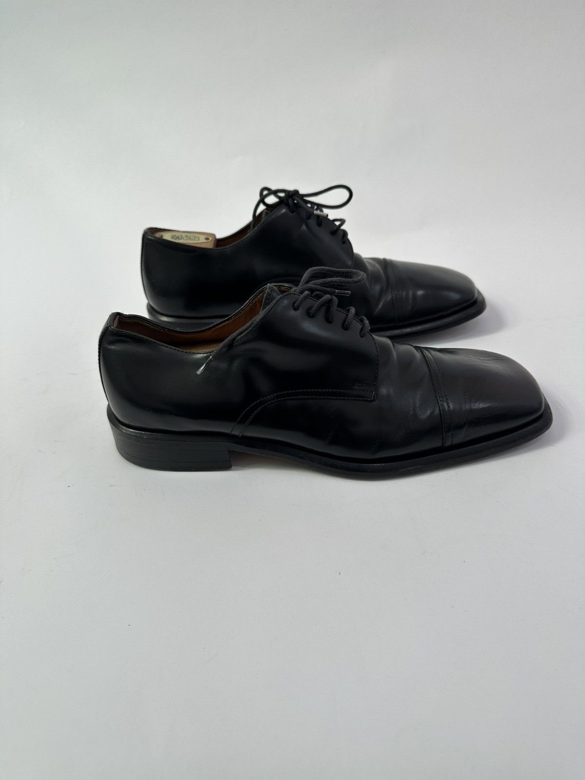 Gucci Gucci Black Leather Square Toe Lace-Up Oxfords Size Size US 7.5 / EU 40-41 - 2 Thumbnail