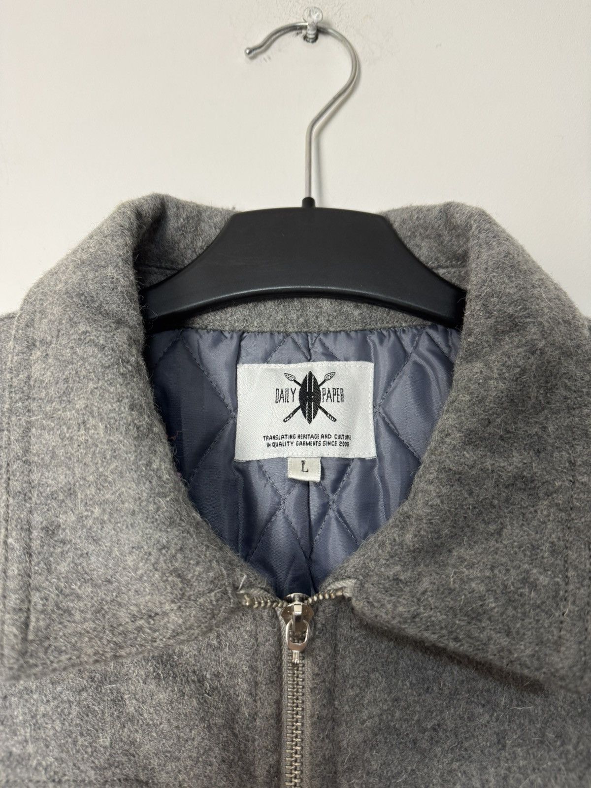 Daily Paper Daily Paper Vintage Grey Wool Trucker Jacket Basic Stlye Size US L / EU 52-54 / 3 - 6 Thumbnail