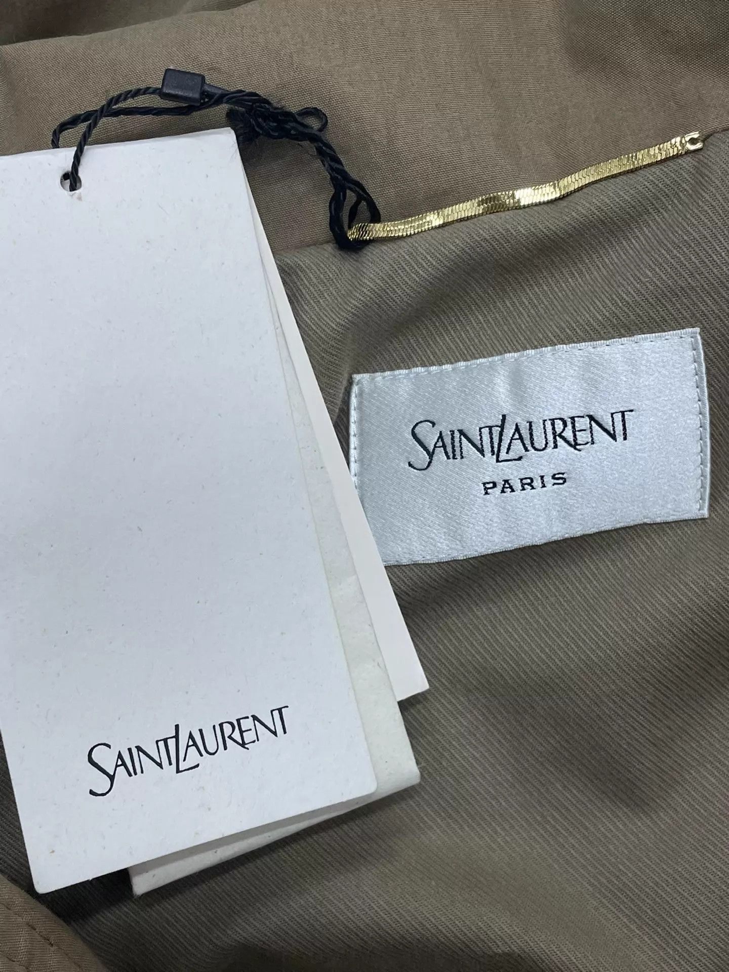 Yves Saint Laurent YSL Khaki Oversized Stylish Jacket 34 Size XS / US 0-2 / IT 36-38 - 3 Thumbnail
