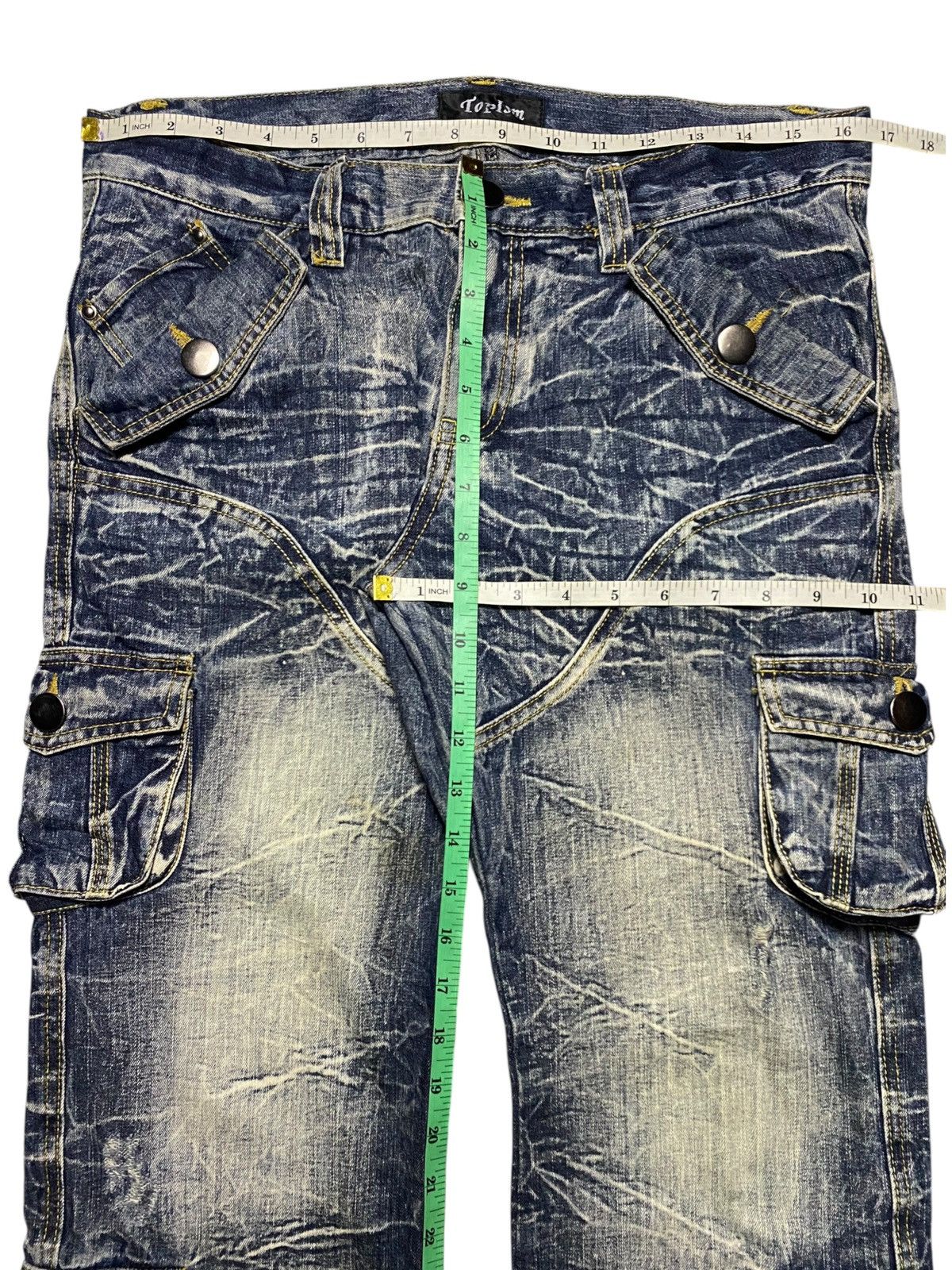 If Six Was Nine Vintage Japanese Brand Topism Tactical Flare Jeans Size US 33 - 13 Thumbnail