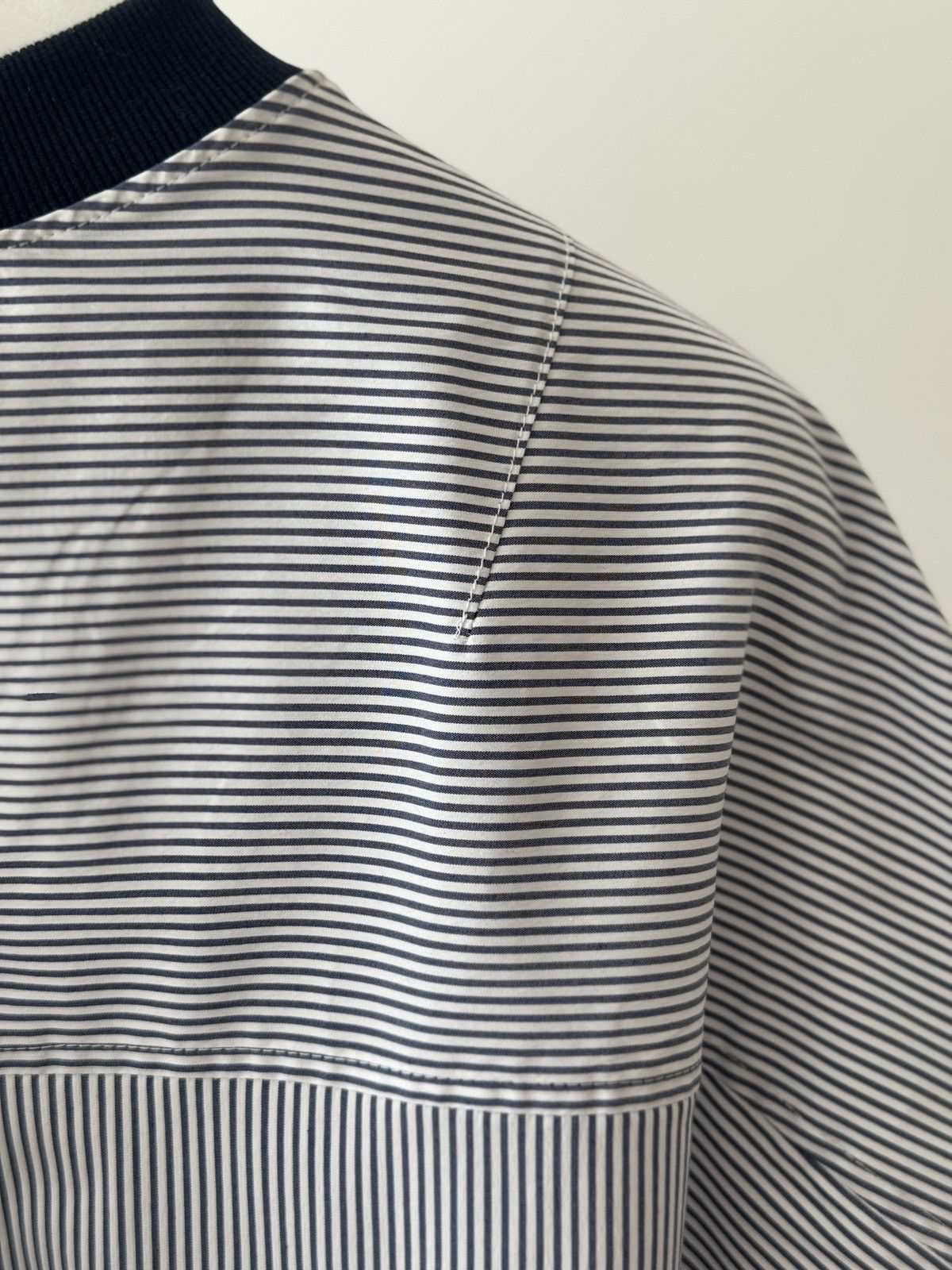Japanese Brand NAVY STRIPE JAPANESE STRETCH COTTON POPLIN CREW NECK T-SHIRT Size US M / EU 48-50 / 2 - 7 Thumbnail