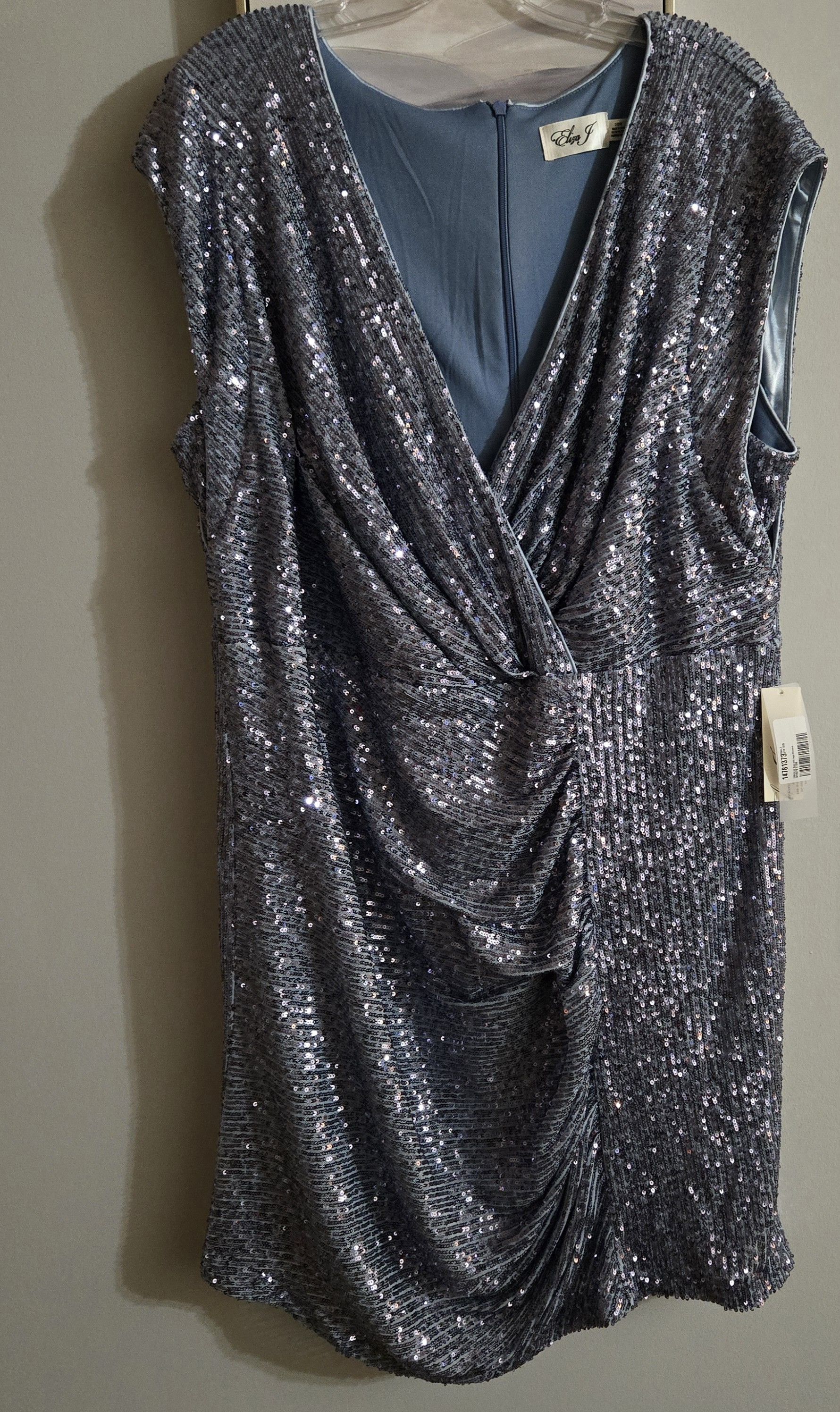 Other Eliza J Sequin Sheath Ruched Party/Cocktail Dress Size 3XL / US 20-22 - 3 Thumbnail