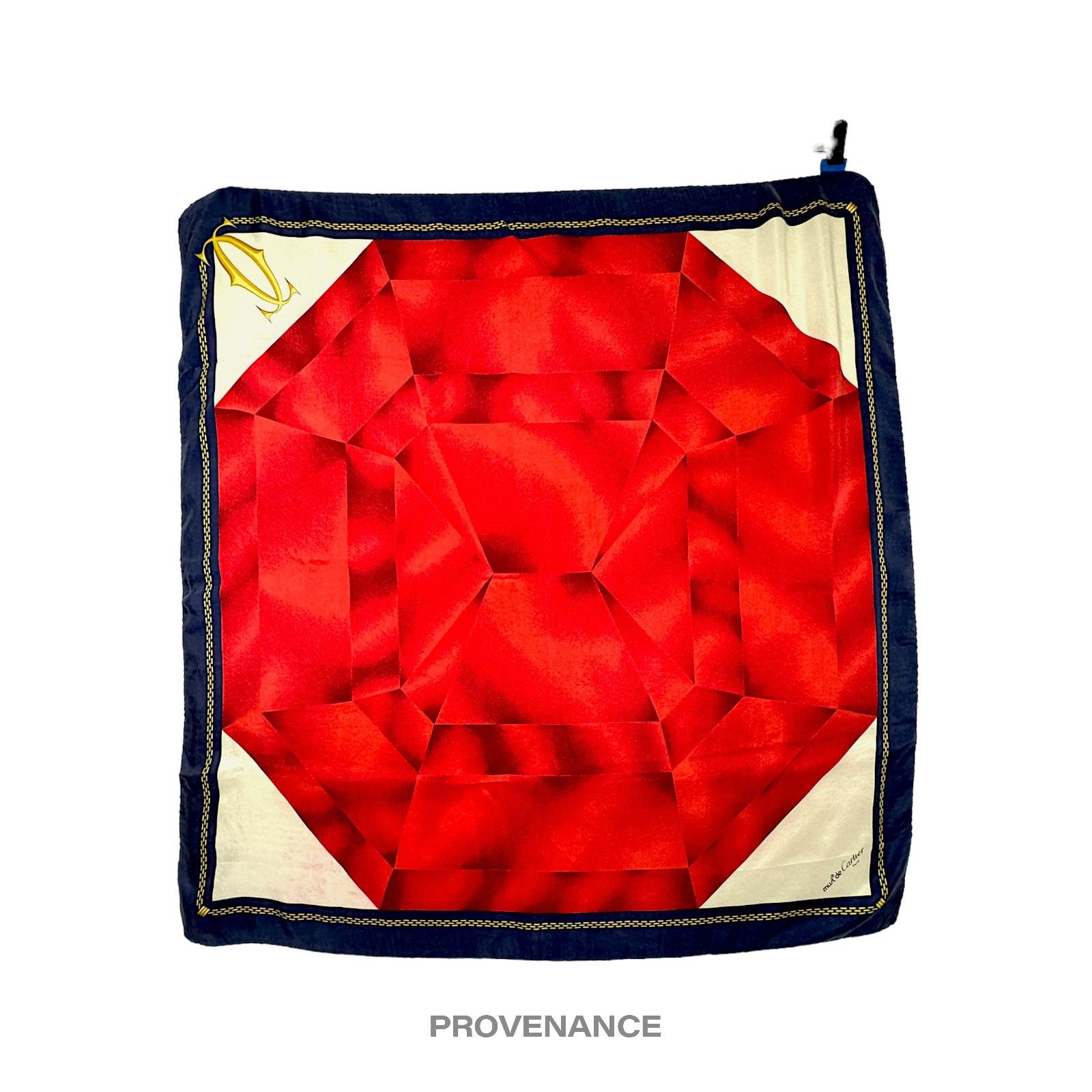 Cartier 🔴 Cartier Ruby Gem Chain Logo Silk Scarf - Multicolor 80 Size ONE SIZE - 2 Thumbnail