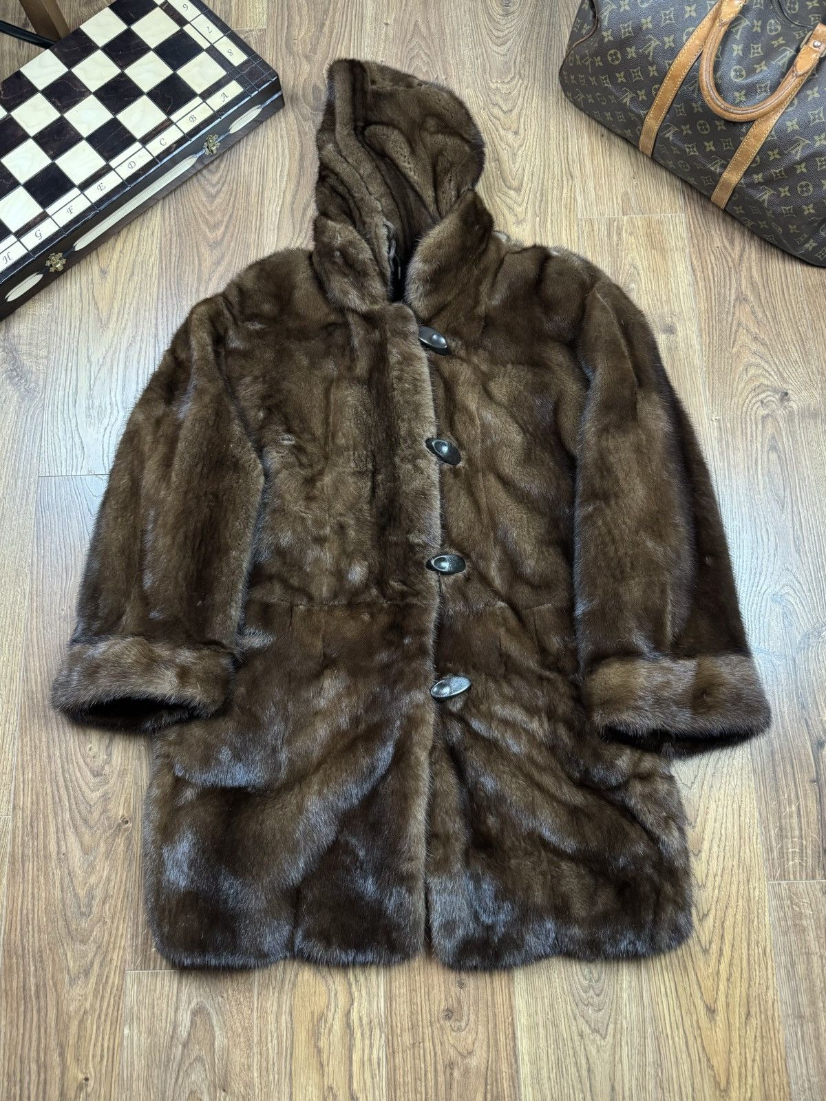 Sagafurs Rare reversible natural mink fur coat original item Size XL / US 12-14 / IT 48-50 - 1 Thumbnail