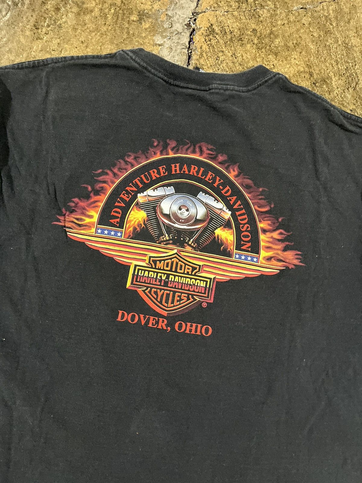 Harley Davidson × Vintage Crazy Vintage Y2K Harley Davidson Eagle Flames Tee Shirt Size US XL / EU 56 / 4 - 7 Thumbnail