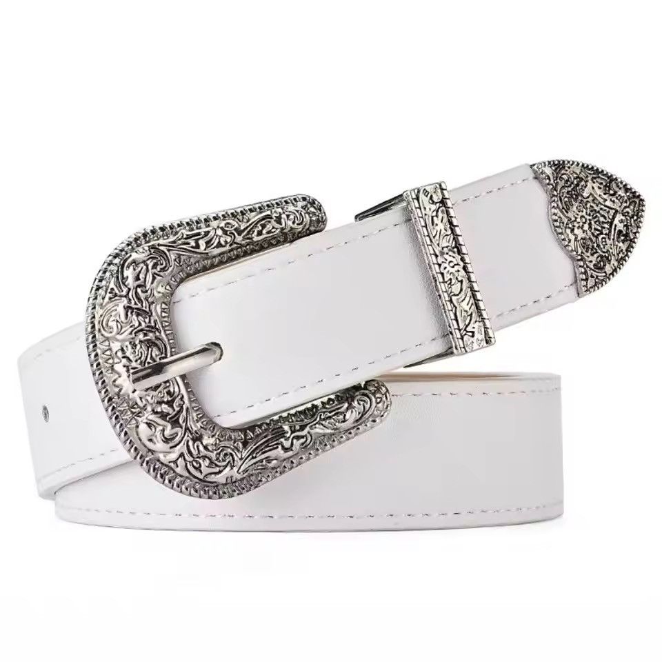 Japanese Brand Y2K Buckle Belt PU Leather Belt Size 32 - 1 Thumbnail