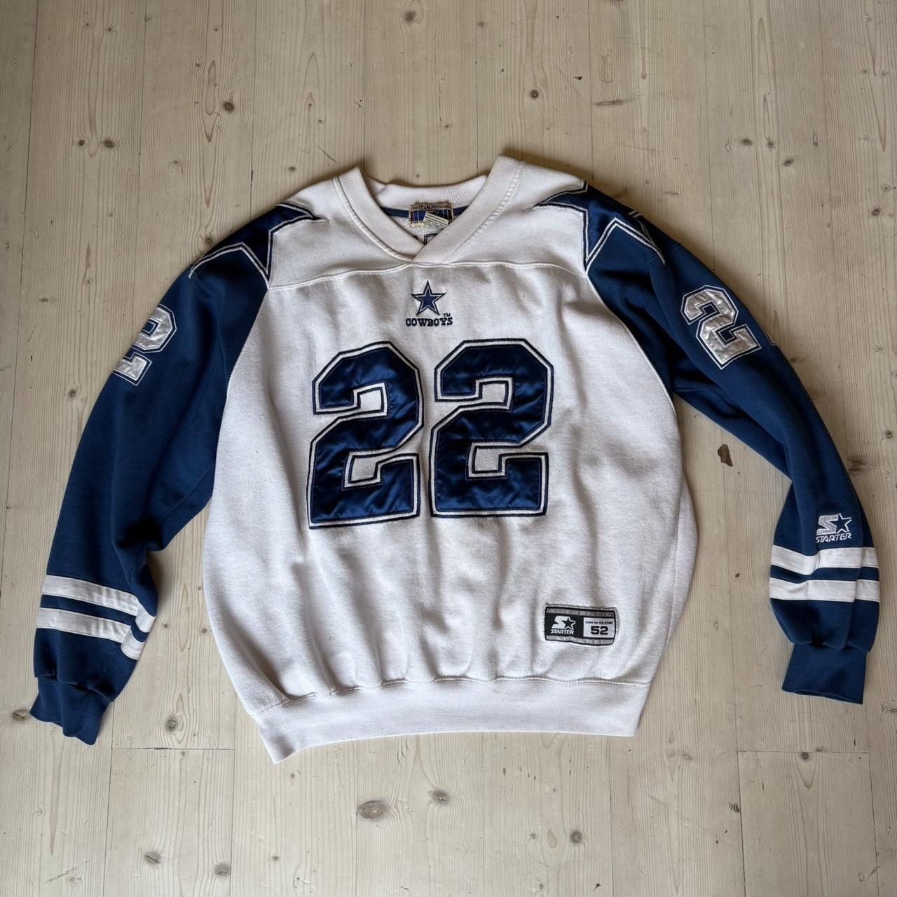 NFL × Starter × Vintage 1990’s Emmit Smith Dallas Cowboys Sweatshirt Size US XL / EU 56 / 4 - 1 Thumbnail