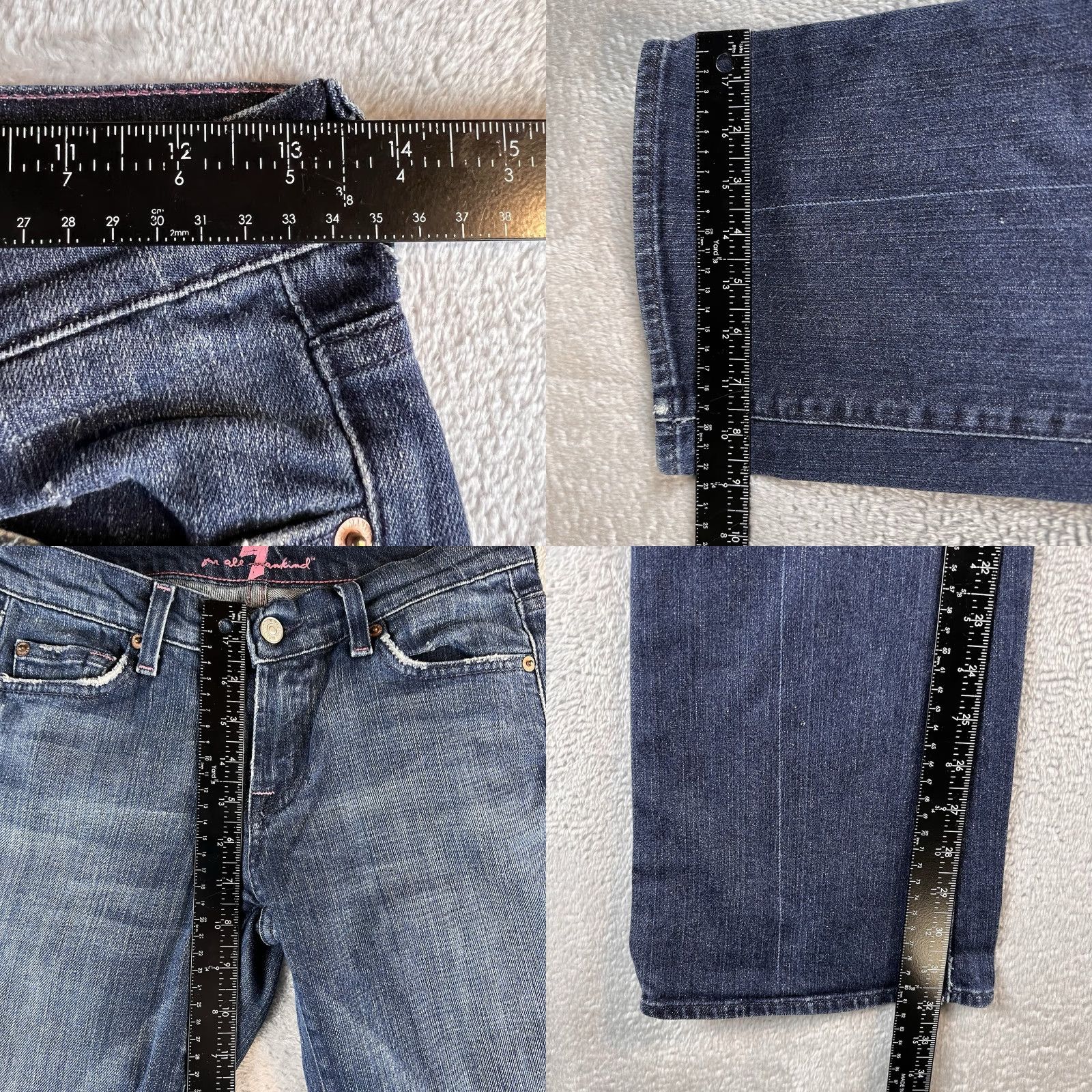 7 For All Mankind VINTAGE 7 For All Mankind Bootcut Jeans Women’s 25 Low Rise Dark Wash Blue Denim Size 42" / US 20 - 8 Thumbnail