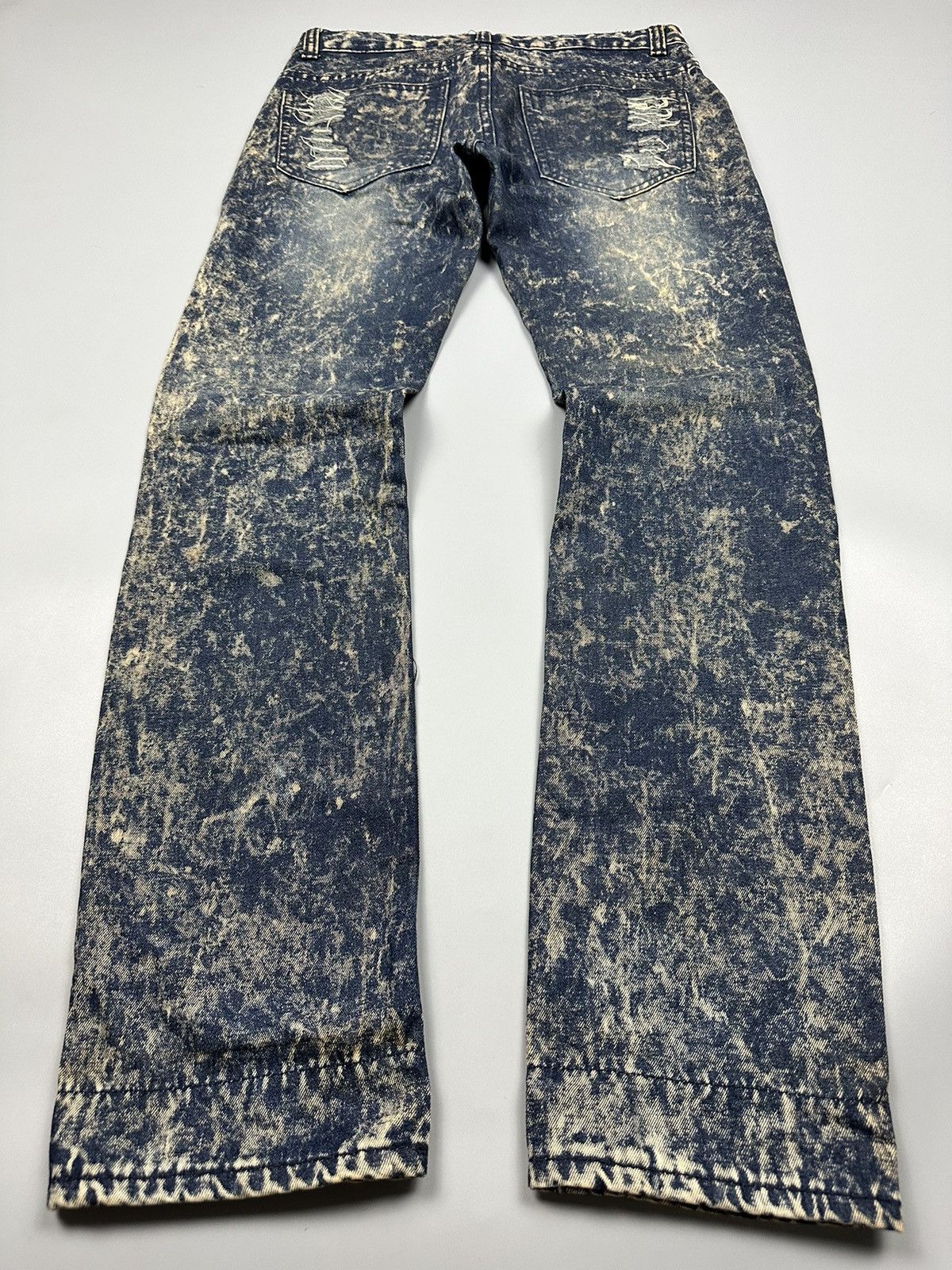 If Six Was Nine × Le Grande Bleu (L.G.B.) Nice Design Distressed Japanese Eevee Acid Washed Jeans Size US 32 / EU 48 - 6 Thumbnail