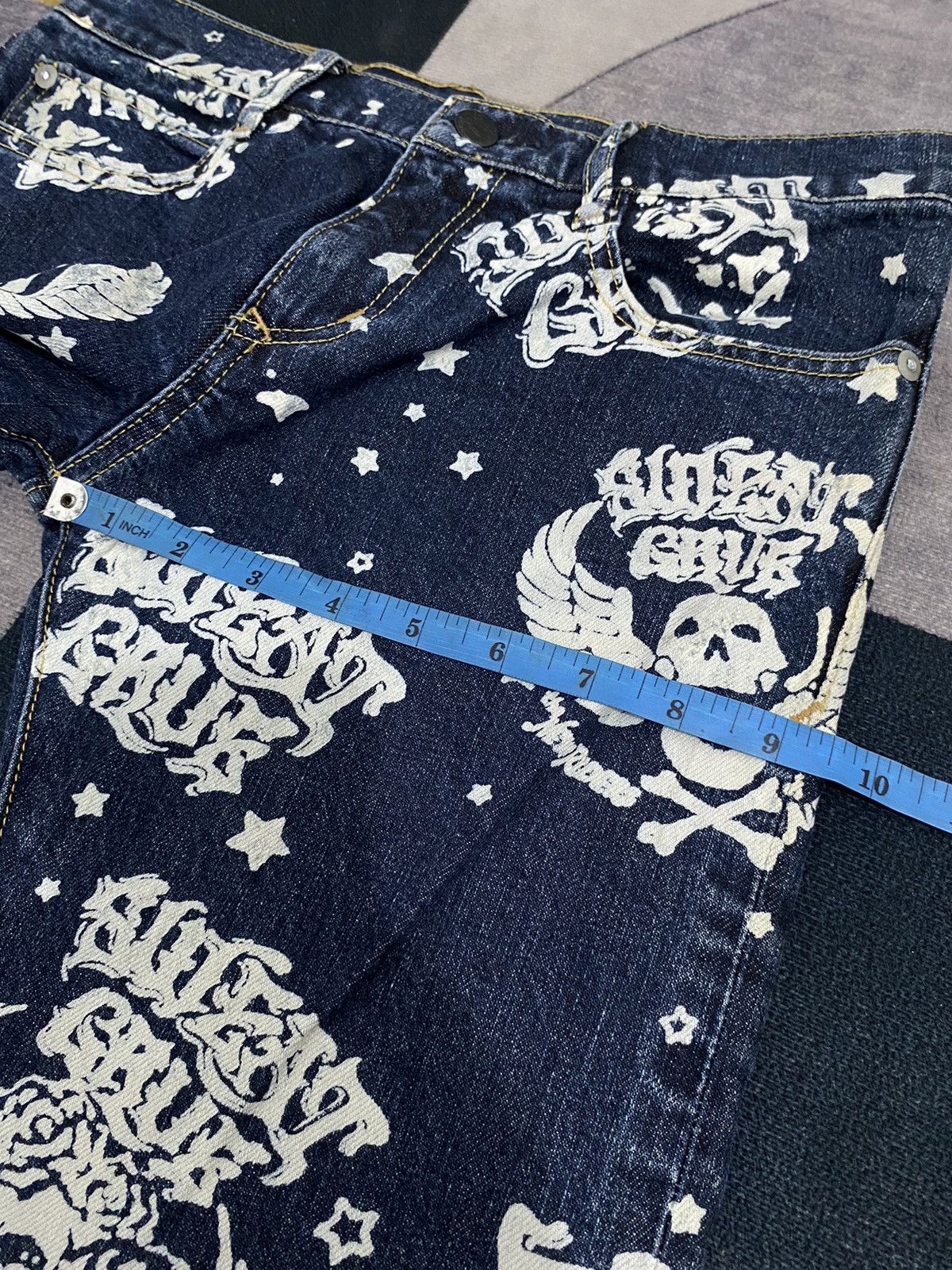 Hysteric Glamour RNAC SWT SKULL PRINT BOOT CUT DENIM PANTS Size US 29 - 16 Thumbnail
