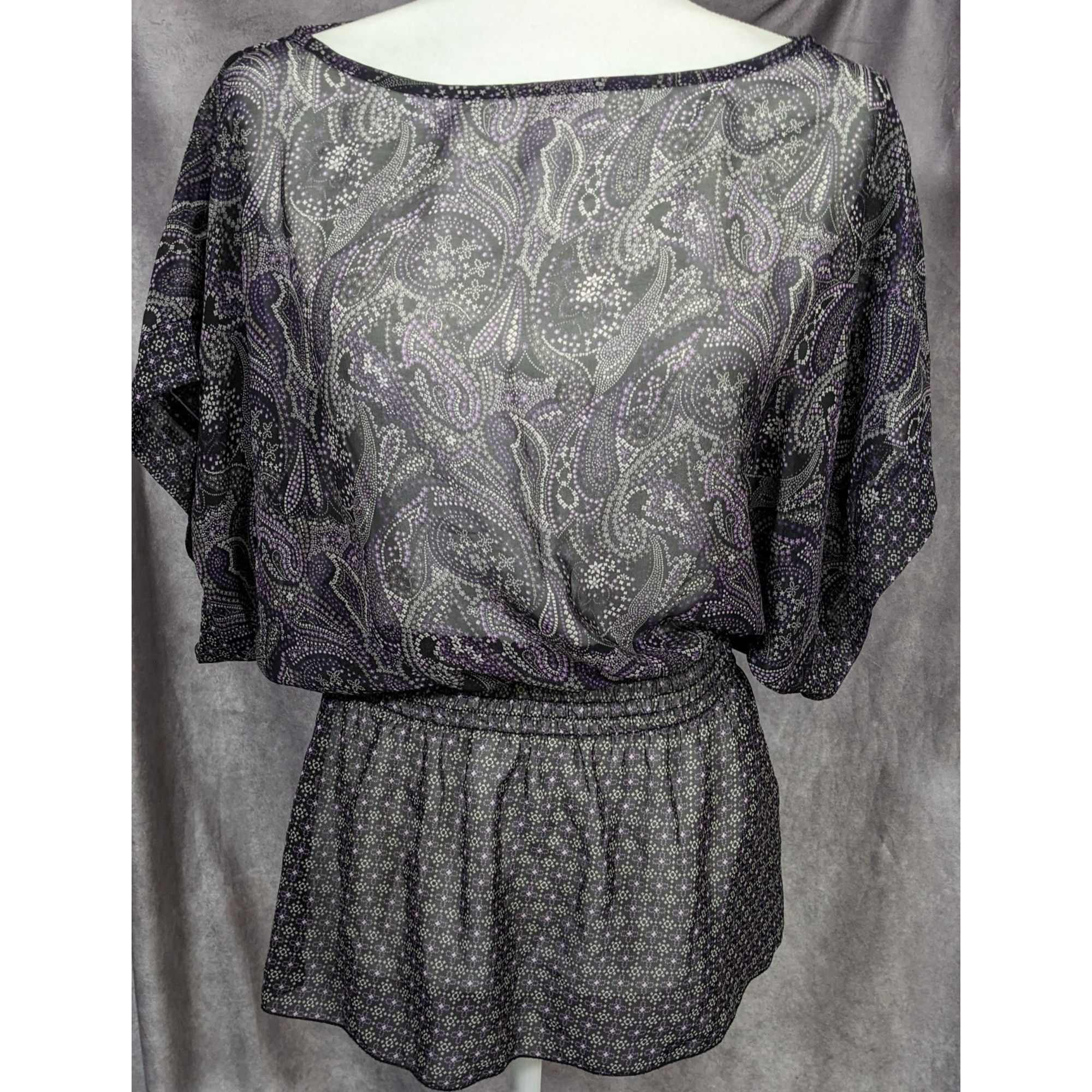 Bcbgmaxazria Boho Chic Sheer Paisley Top by Miley Cyrus x BCBG Maxazria Size M / US 6-8 / IT 42-44 - 6 Thumbnail