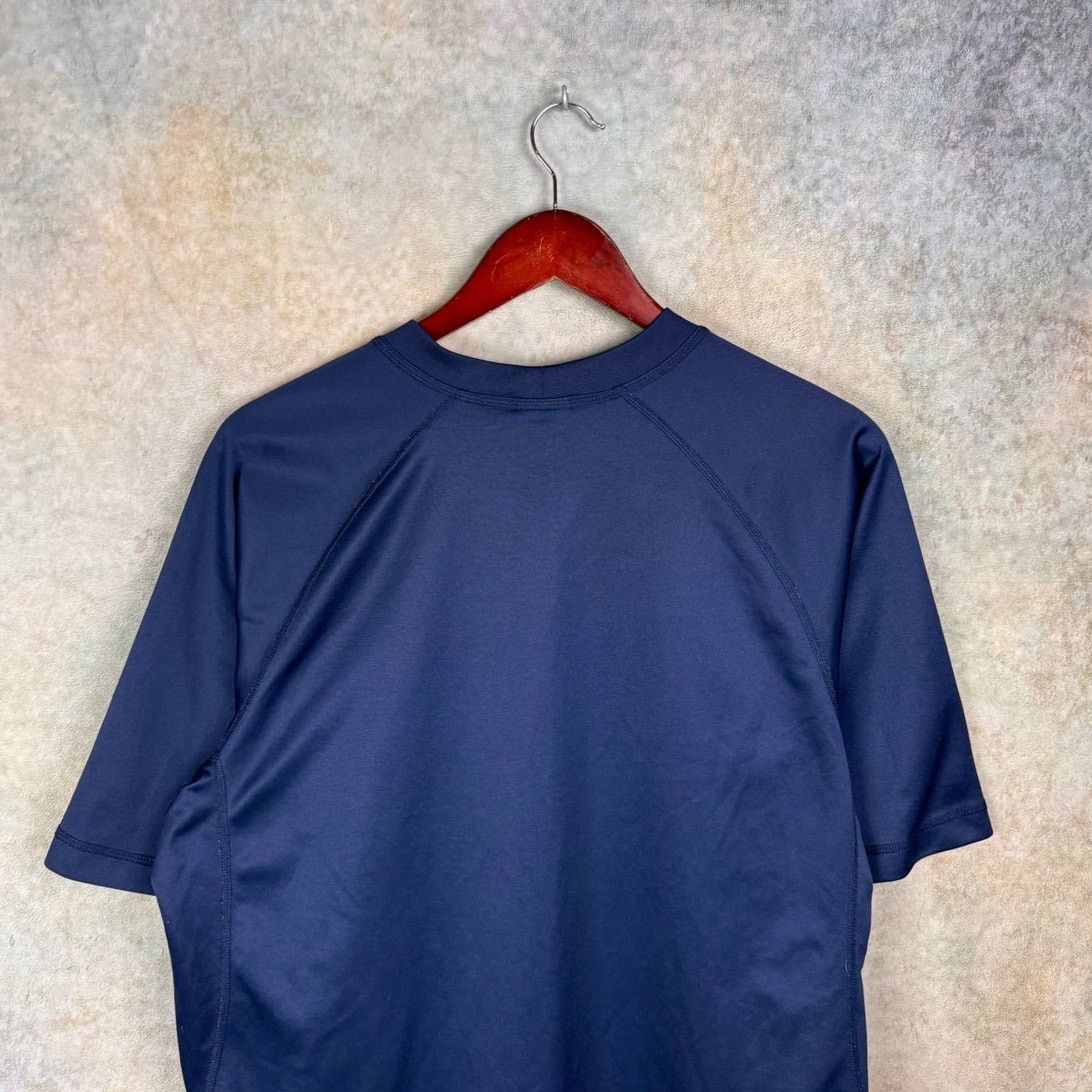 Nike × Vintage VTG Y2K Nike T Shirt Mens Sz L Navy Blue Swoosh Logo Size US L / EU 52-54 / 3 - 8 Thumbnail
