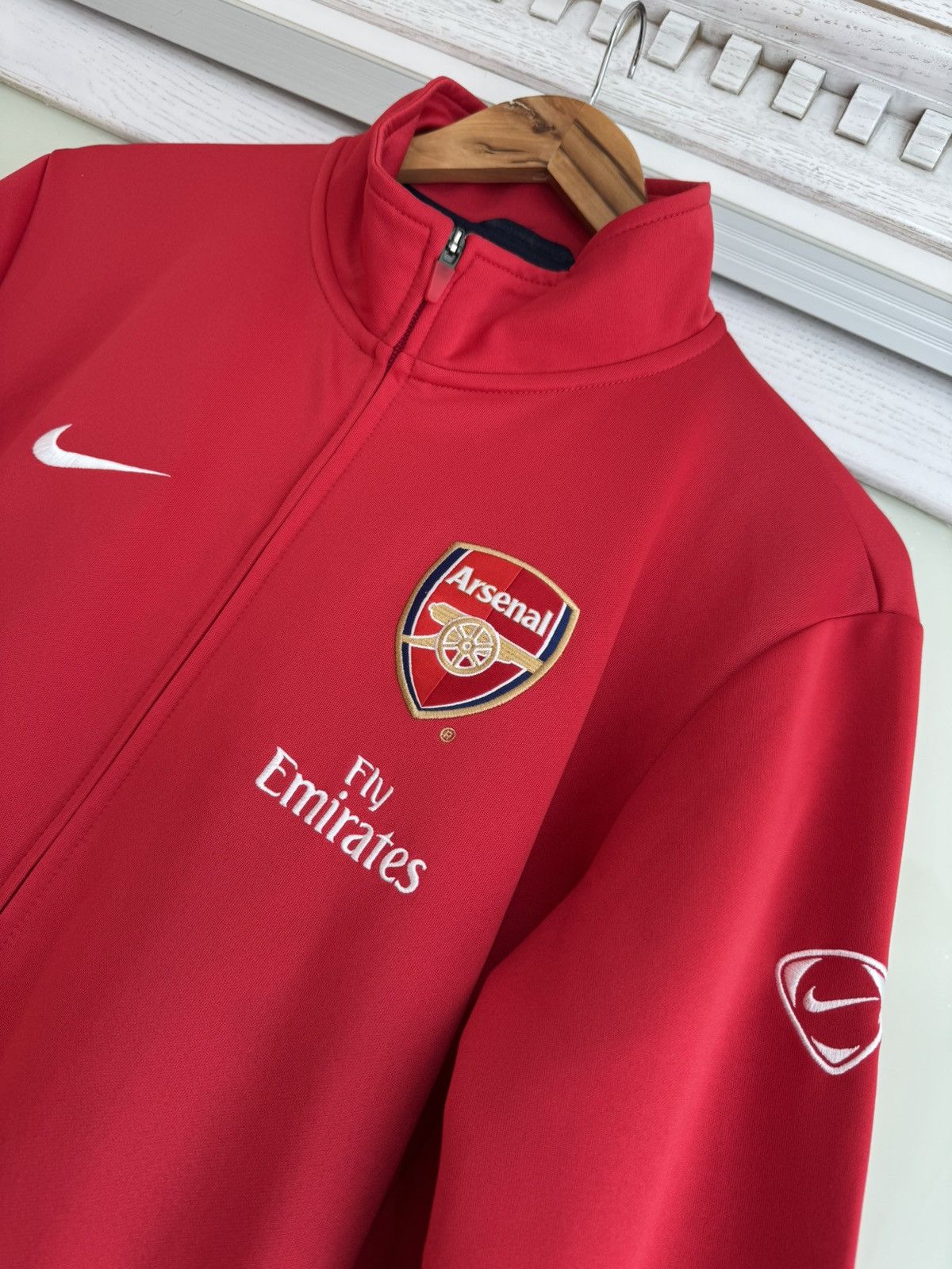 Nike × Vintage Vintage Arsenal 2009-2010 Soccer Track Jacket Football Jersey Size US L / EU 52-54 / 3 - 6 Thumbnail