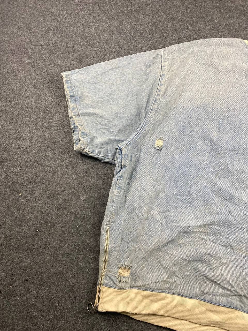 Zara zara denim sweatshirt distressed design Size US XL / EU 56 / 4 - 11 Thumbnail