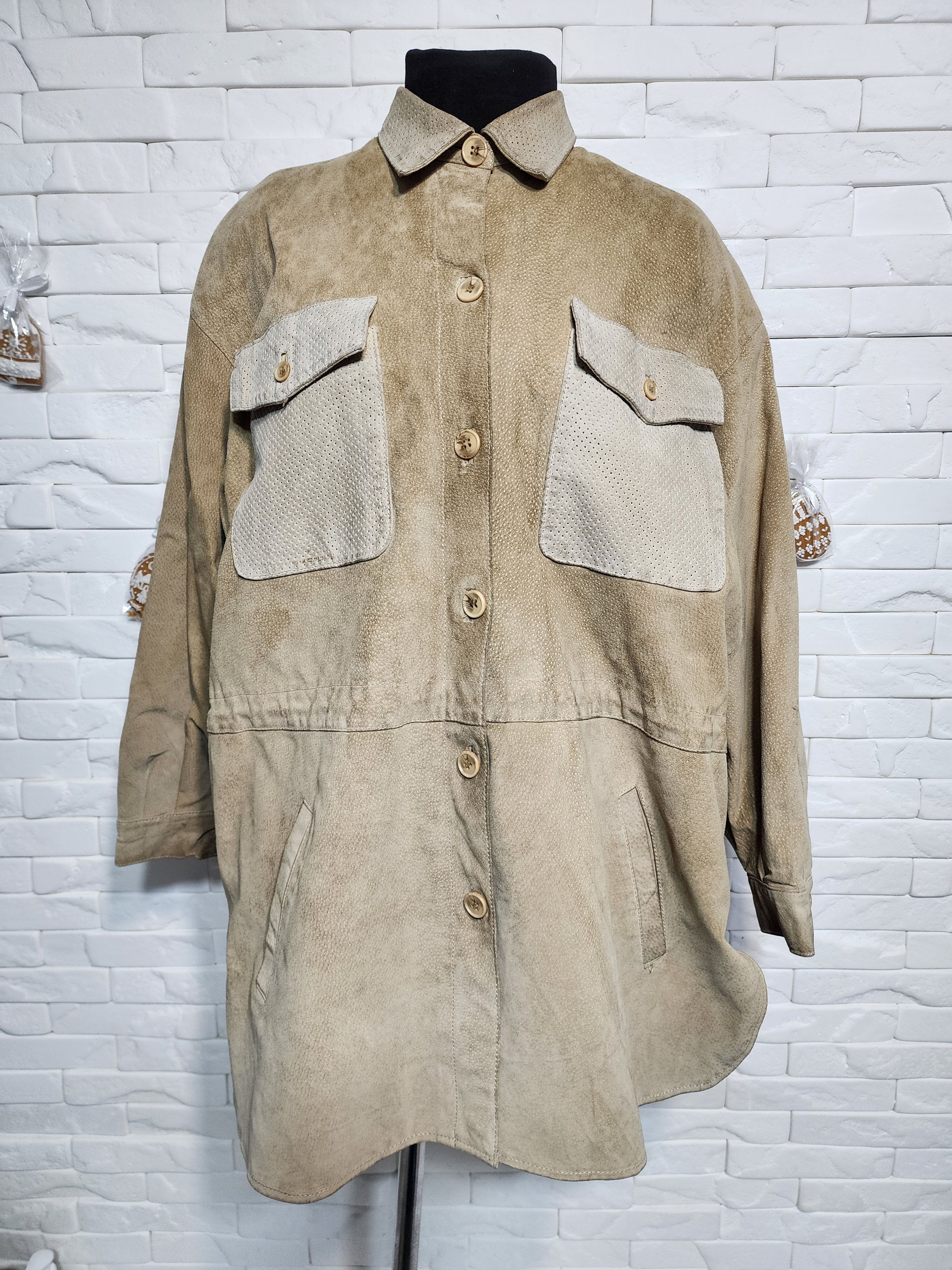 Genuine Leather Brown Suede Leather Jacket: Classic Design Size XXL / US 16-18 / IT 52-54 - 1 Thumbnail