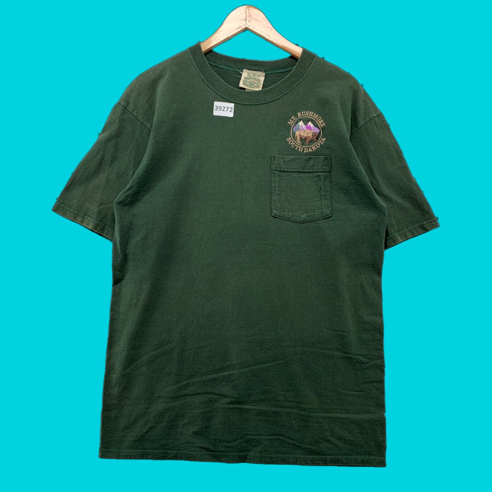 Vintage VINTAGE Mt Rushmore South Dakota Shirt Mens Large Green Pocket USA 90s Vintage Graphic Print T-Shirt Crew Neck Short Sleeve Fred Harvey Size US L / EU 52-54 / 3 - 1 Thumbnail