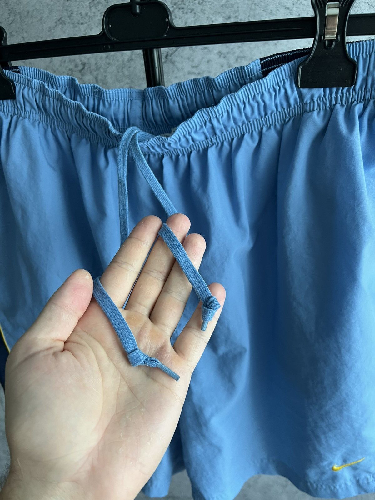 Nike Vintage Nike Nylon Shorts 2000s Mini Swoosh Blue Sportswear Size US 34 / EU 50 - 4 Thumbnail